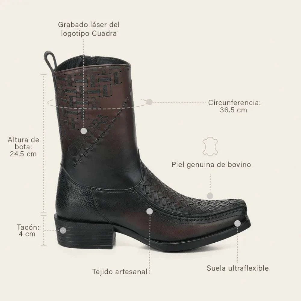 CUADRA MEN BOTIN DE RES CRUST CASTAÑO NARROW SQ TOE CC293 Laherradurawwnc.com