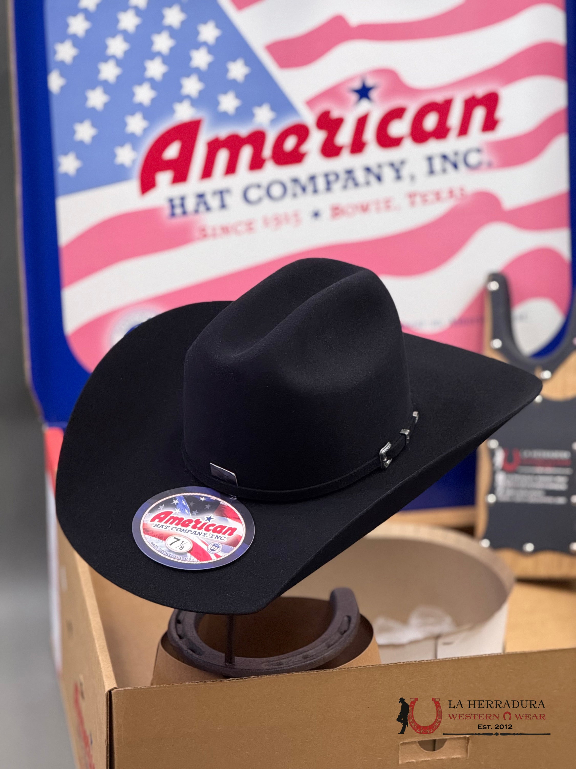 10X American Felt Hat Black Tejana