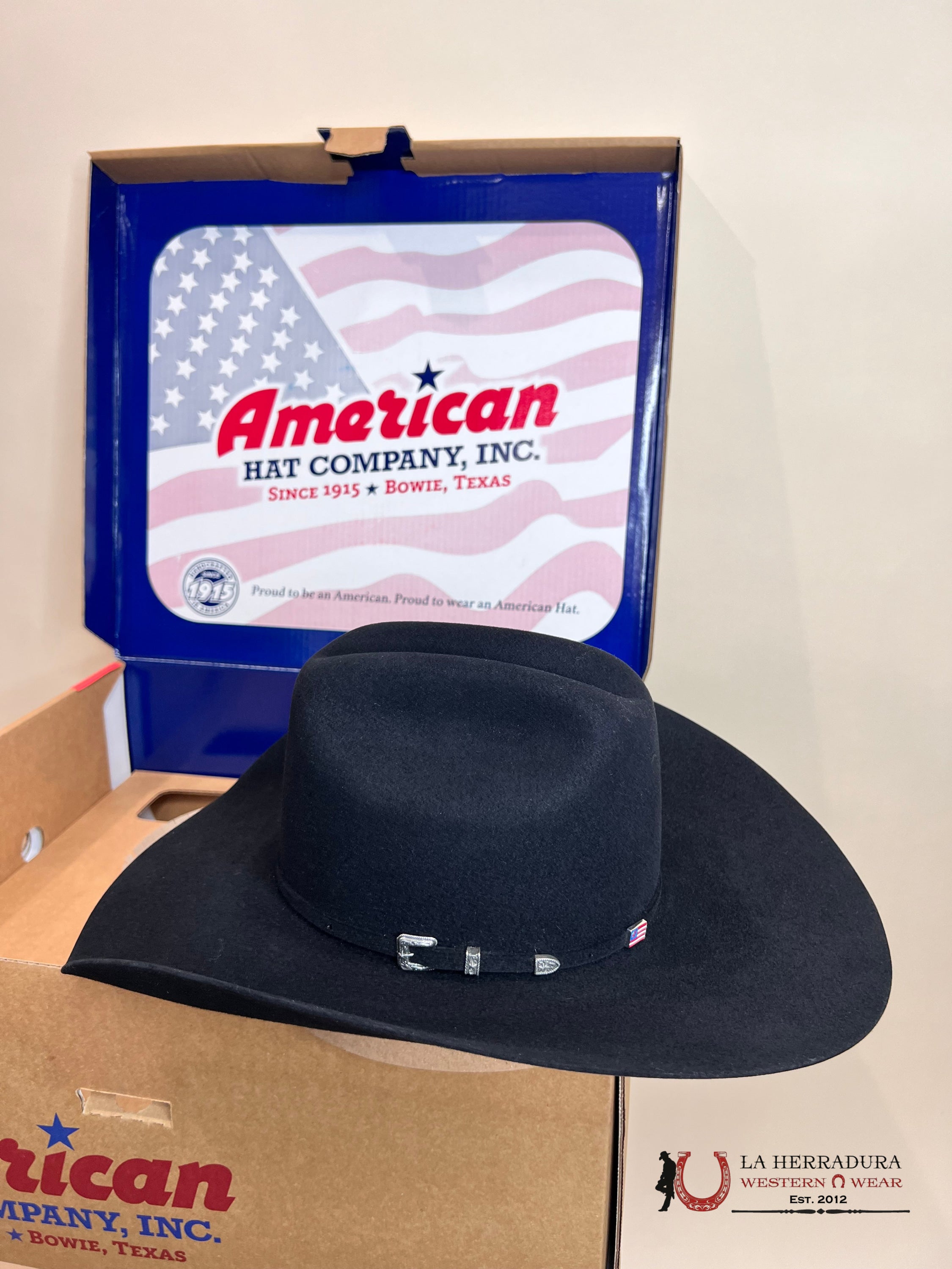 10X American Felt Hat Black Tejana