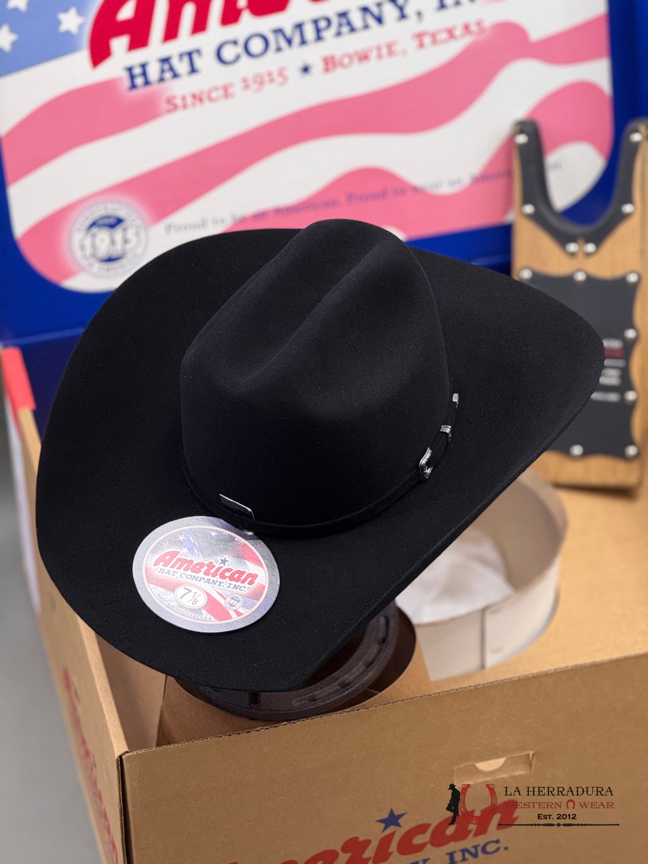 10X American Felt Hat Black Tejana