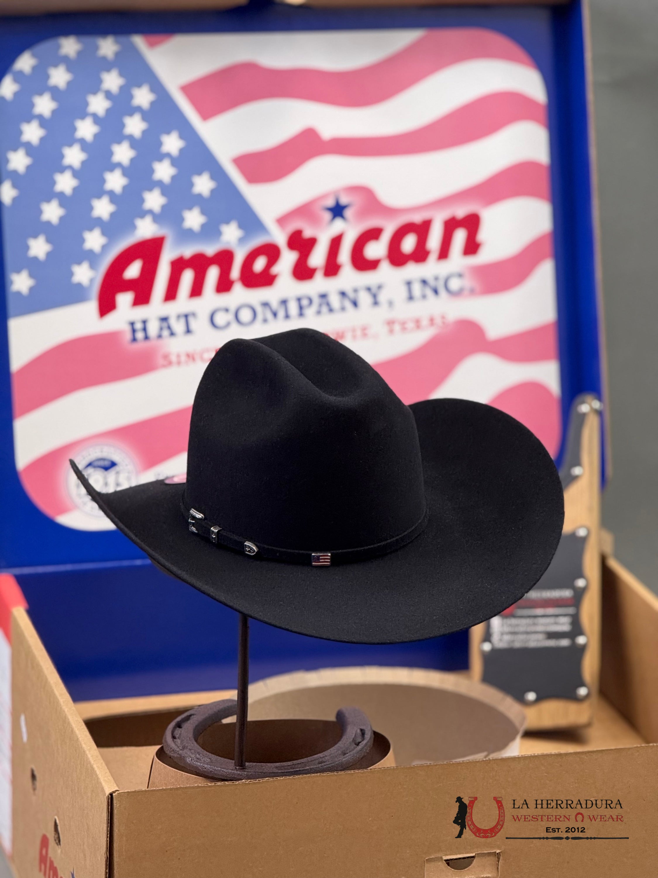 10X American Felt Hat Black Tejana