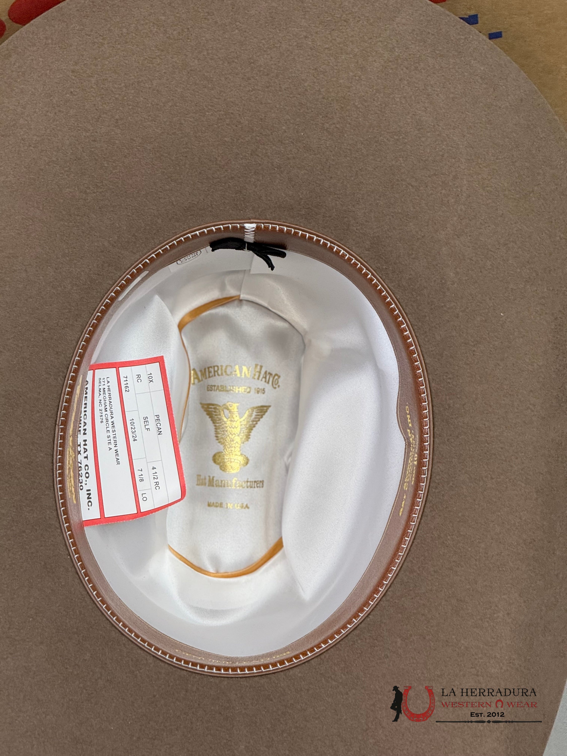 10X American Felt Hat Pecan Tejana