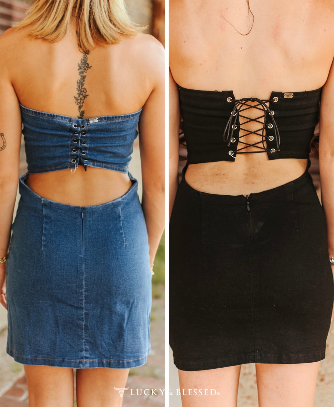 DRESS LUCKY & BLESSED WOMEN DENINN DR611