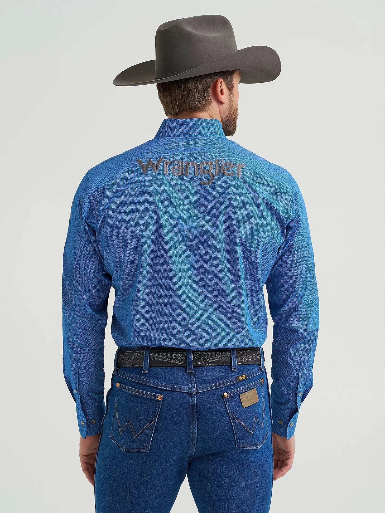 WRANGLER SHIRT CLASSIC FIT BLUE 112369443 Laherradurawwnc.com