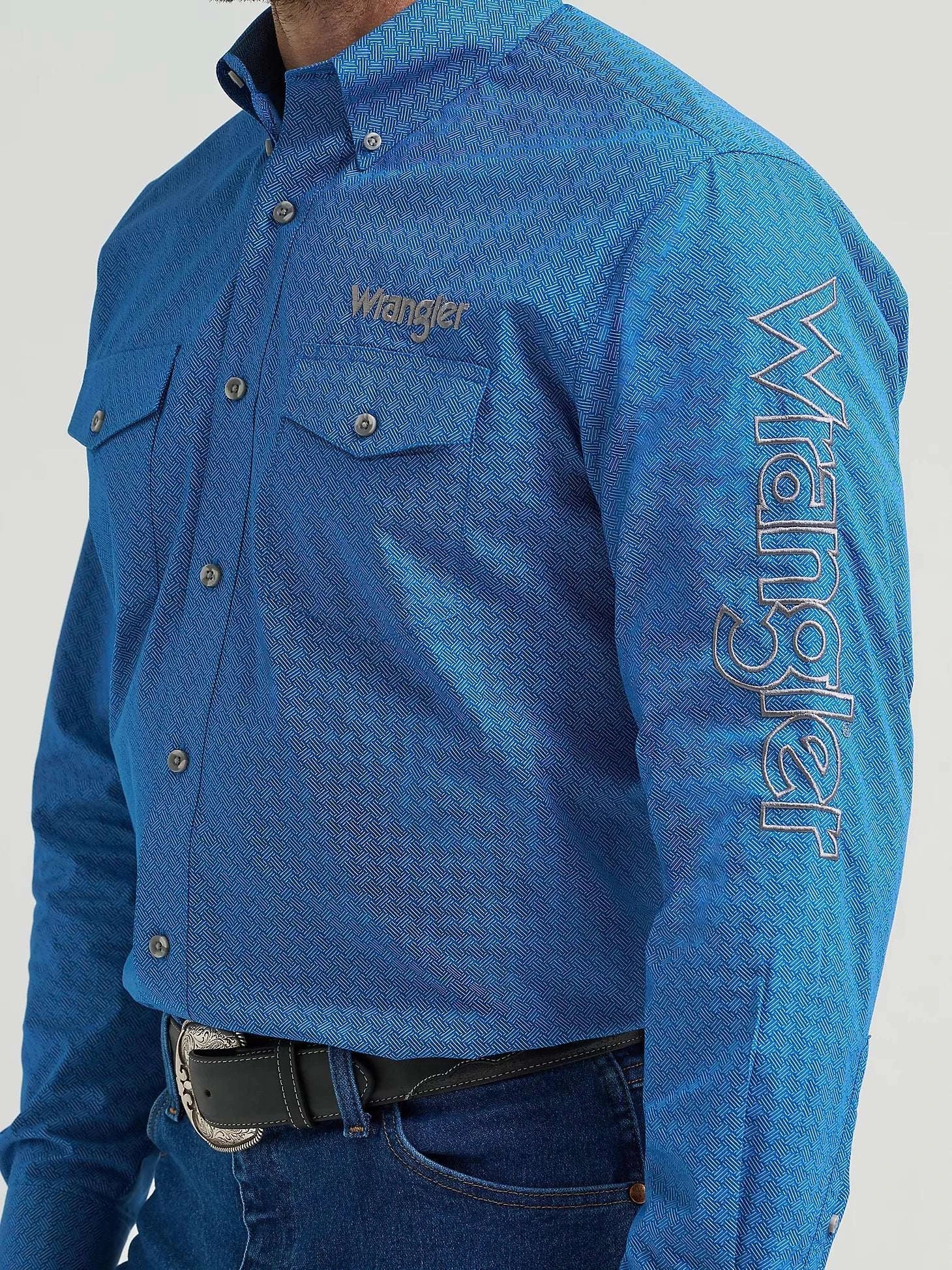 WRANGLER SHIRT CLASSIC FIT BLUE 112369443 Laherradurawwnc.com