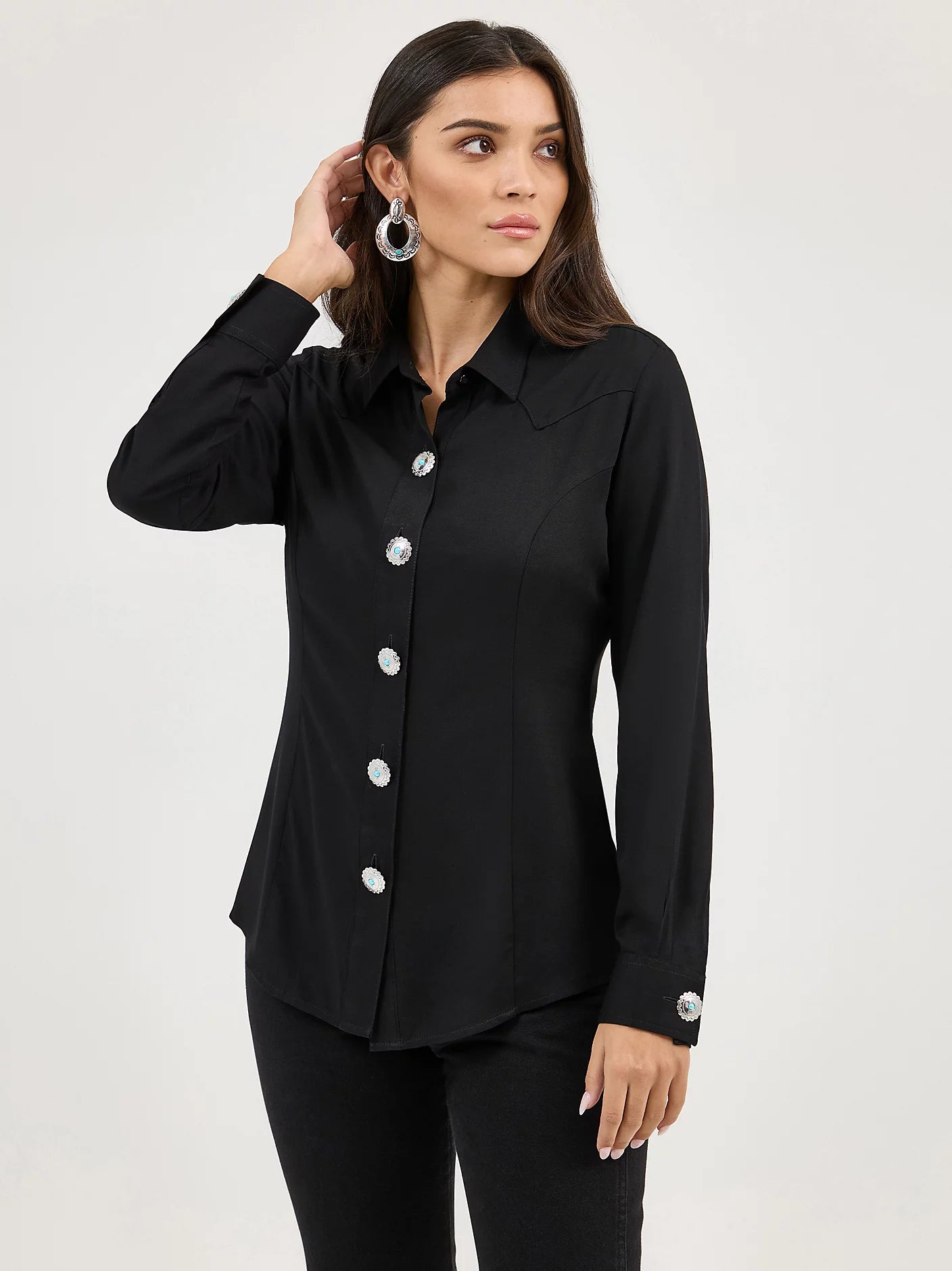 WRANGLER WOMEN SHIRT BLACK RETRO 112371916