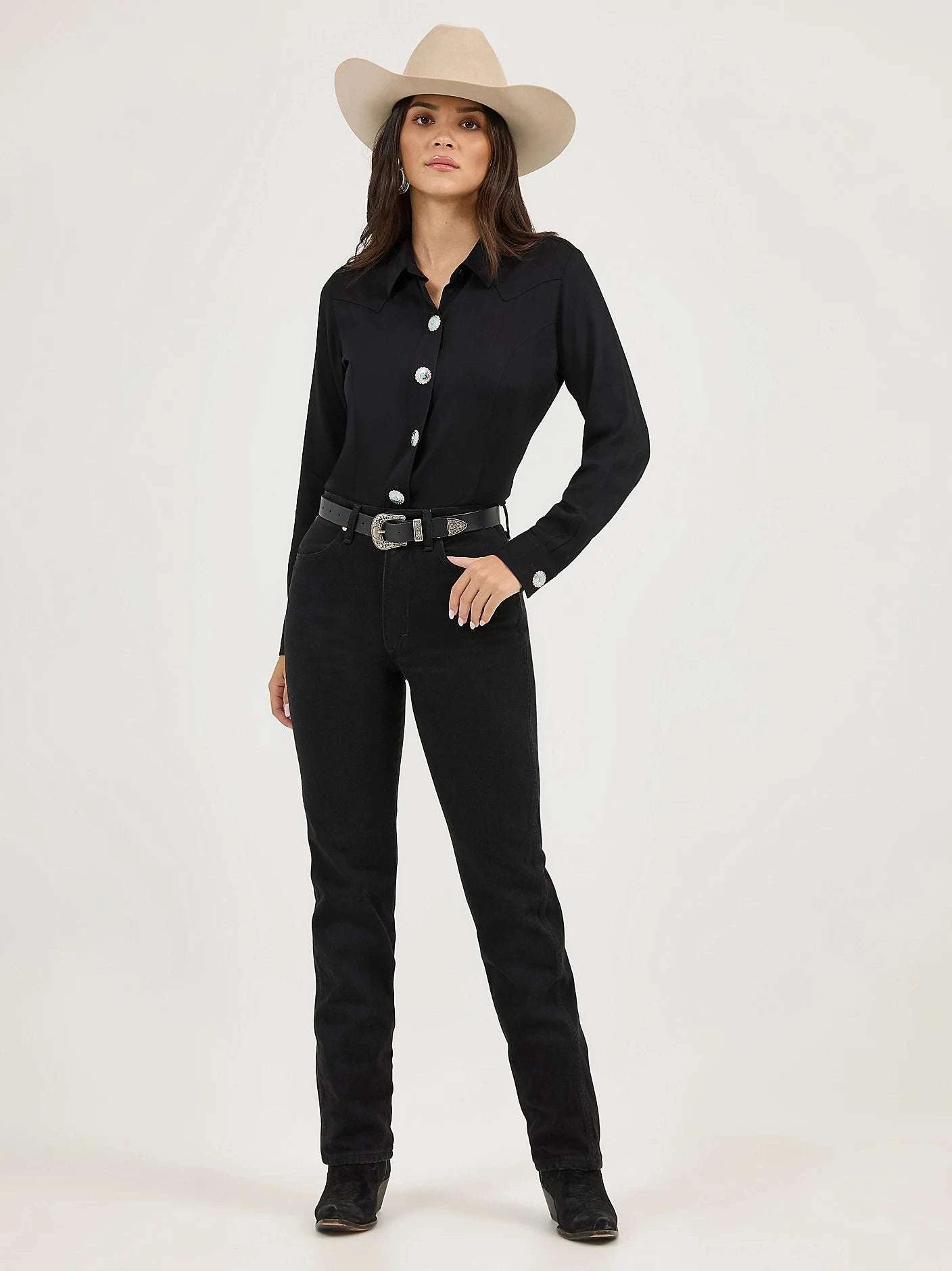 WRANGLER WOMEN SHIRT BLACK RETRO 112371916 Laherradurawwnc.com