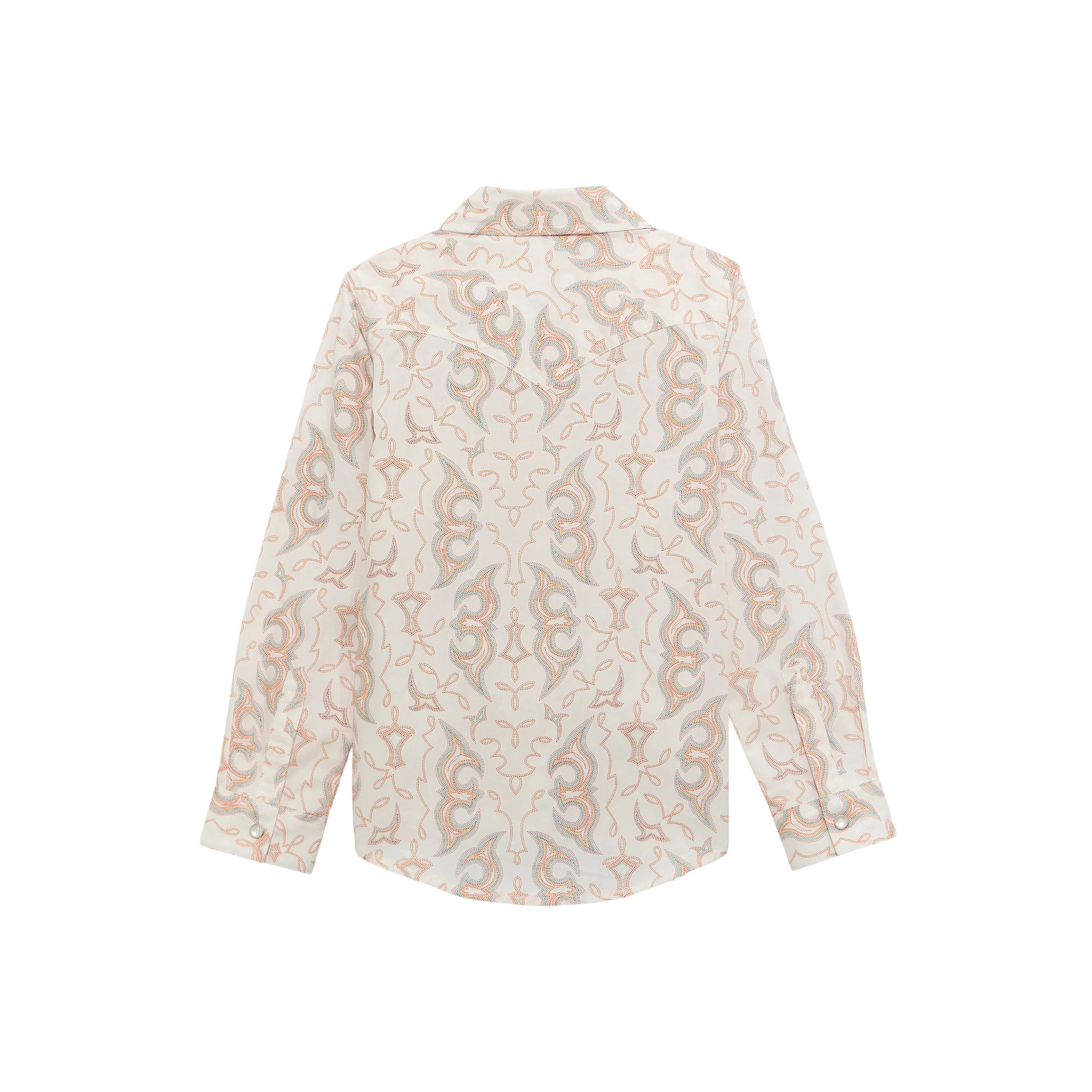 WRANGLER GIRLS PURALL SNAP PONK AND BLUE STITCHED BANDANA 112374705