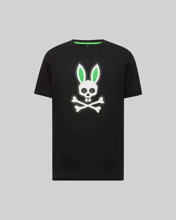 PSYCHO BUNNY REX GRAPHIC TEE BLACK & GREEN - MT0200324 Laherradurawwnc.com