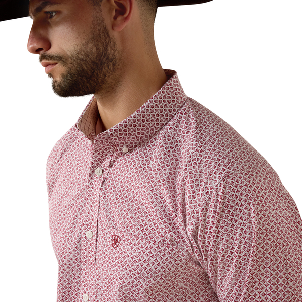 ARIAT MENS WF WILDE FTD LS SHRT RHUBARB LEAF PRINT 10073689
