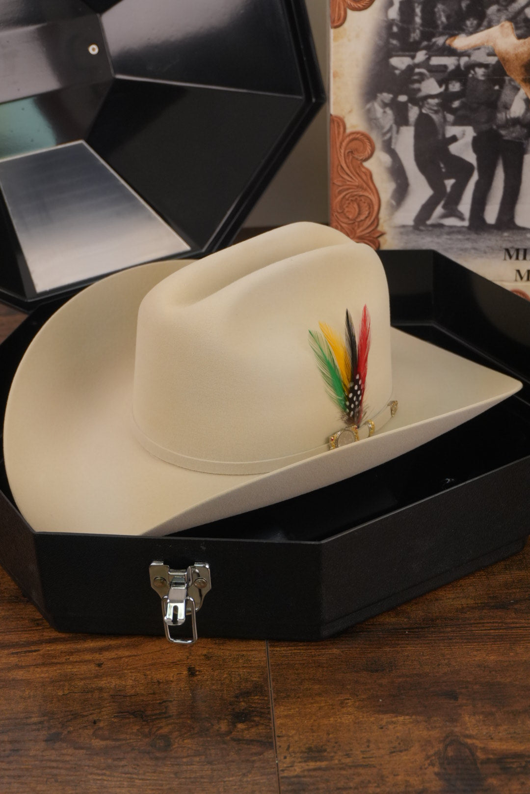 100X SOMBRERO VAQUERO INDEPENDENCIA DE LARRY MAHAN NEGRO