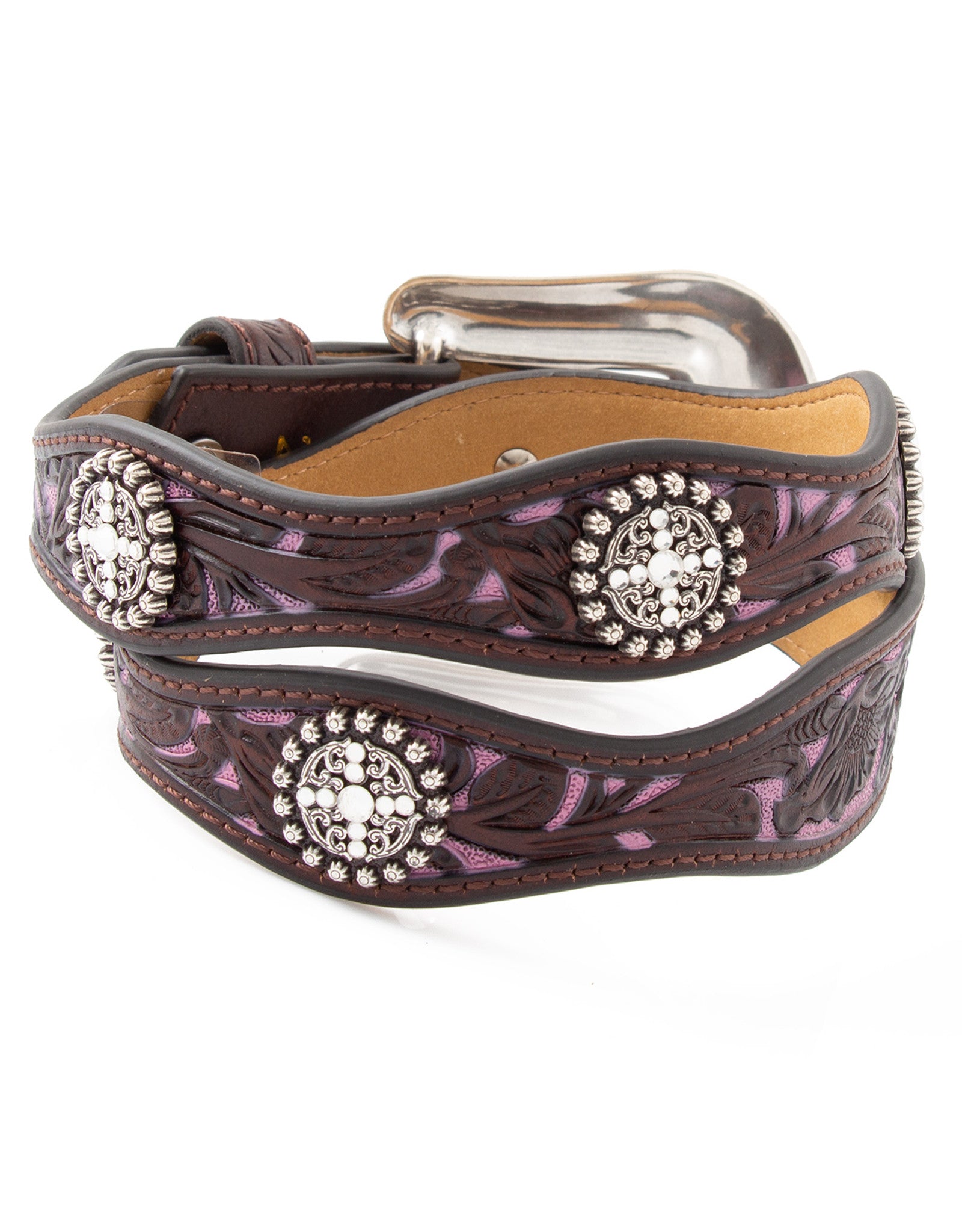ARIAT KIDS PURPLE/SILVER CONCHO BELT
