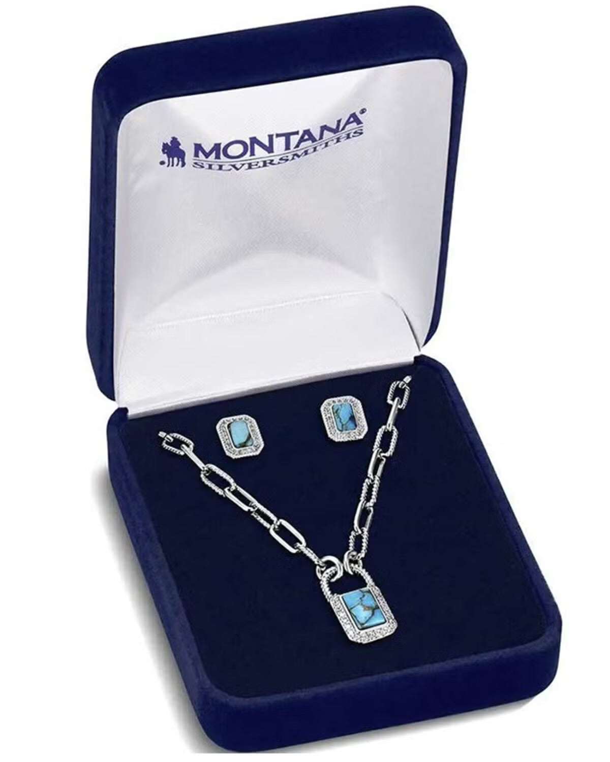 MONTANA SILVERSMITH TURQUOISE GLAM NECKLACE SET Laherradurawwnc.com