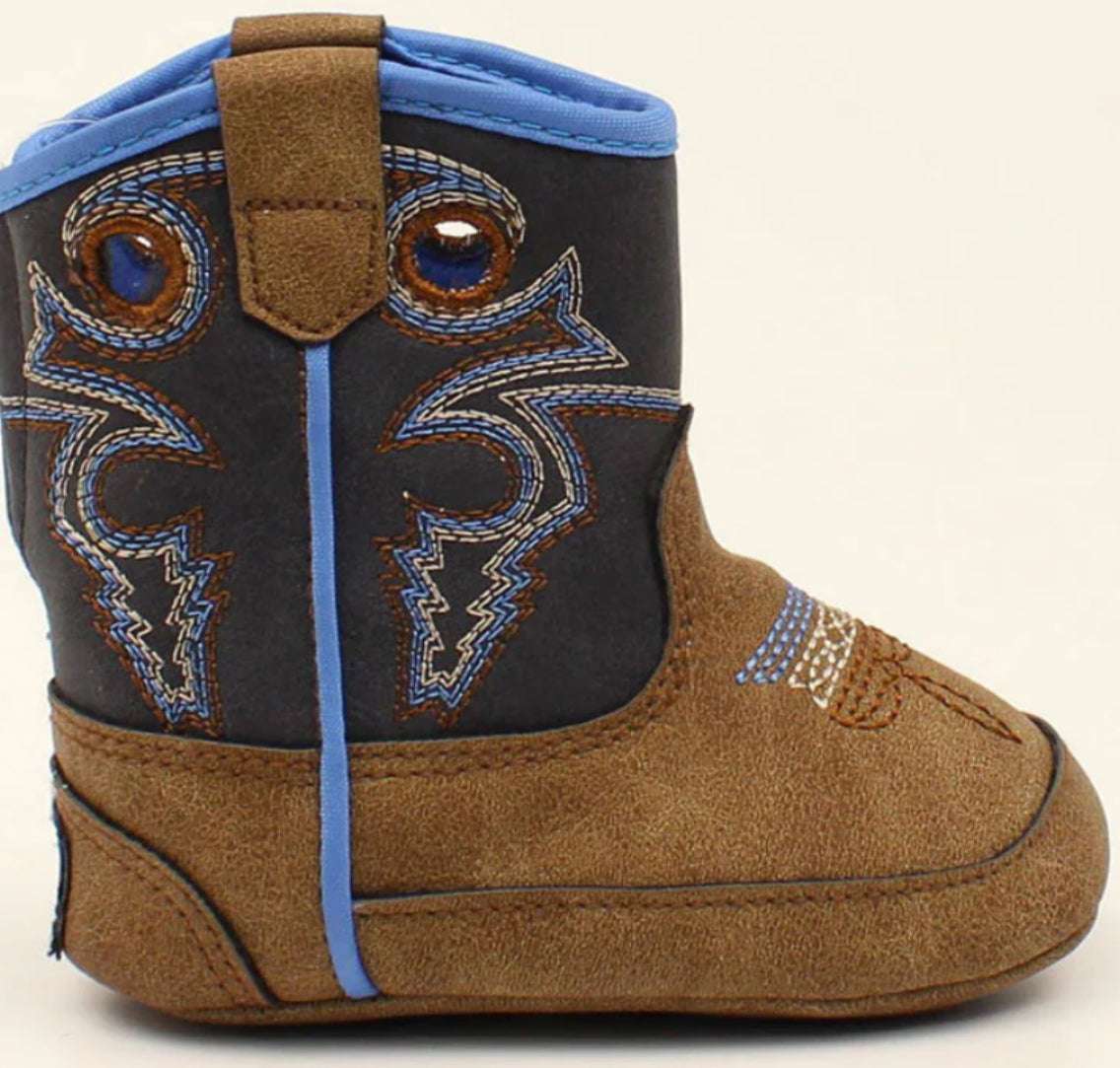 BABY BUCKERS BEN BROWN BLACK/BLUE WESTERN BOOT 4426002 Laherradurawwnc.com