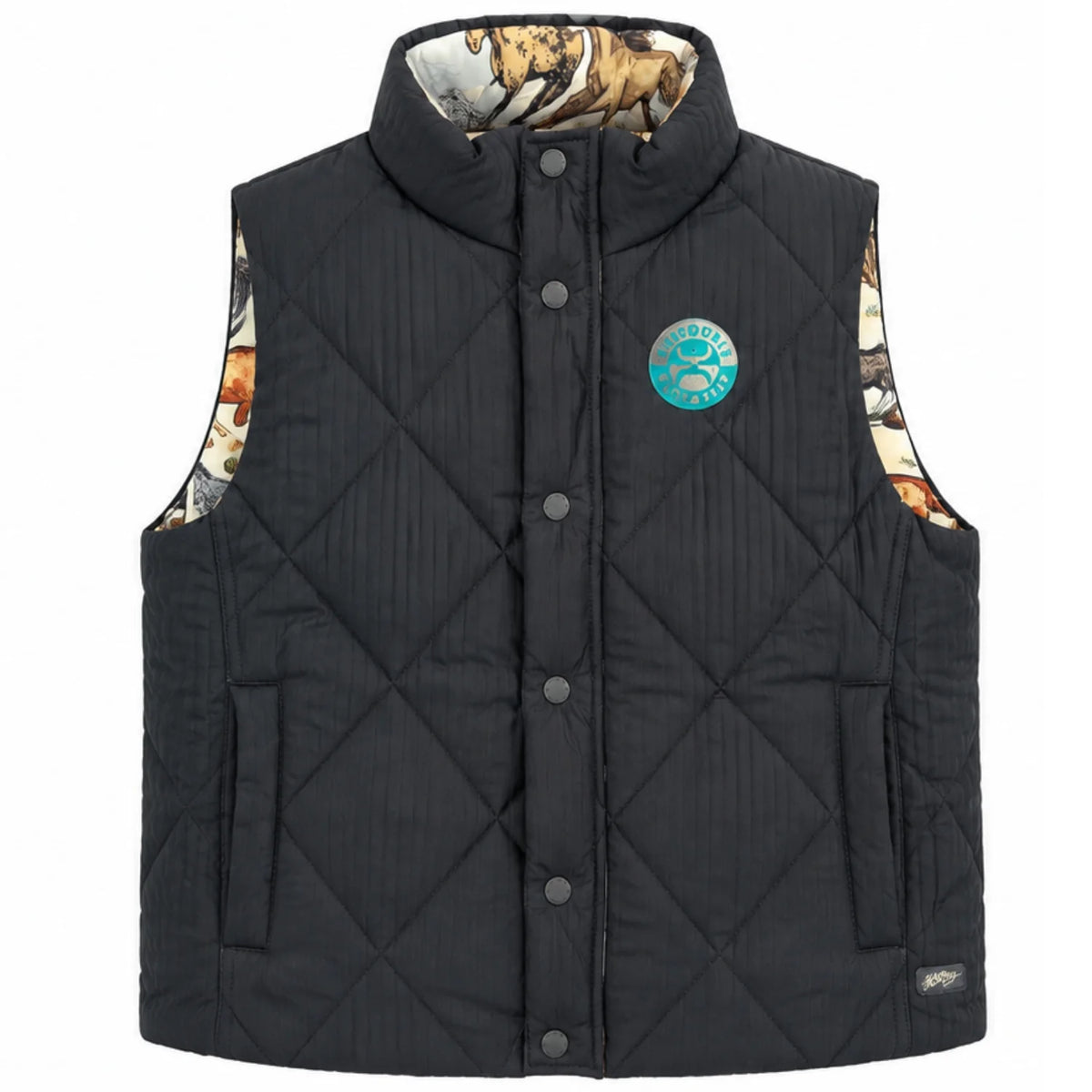 HOOEY WOMEN VEST CASSIDY DARK CHARCOAL QUILTED HV2603DKCH