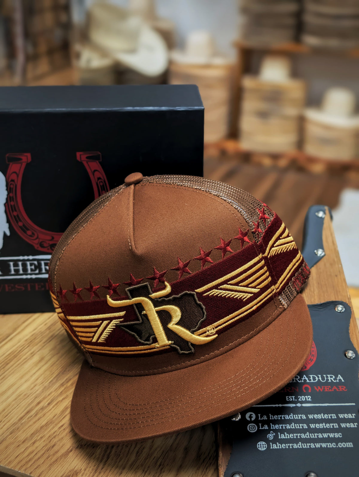 TEXAS RANCH CAP BROWN GOLD LOGO