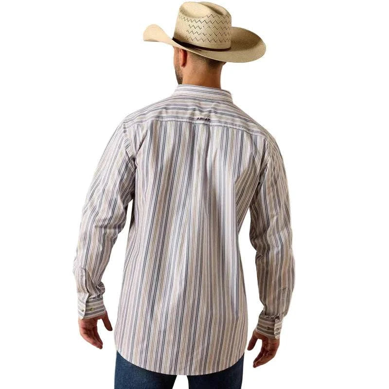ARIAT MEN PRO PRYCE FTD LS SHRT WHITE STRIPE 10071575 Laherradurawwnc.com