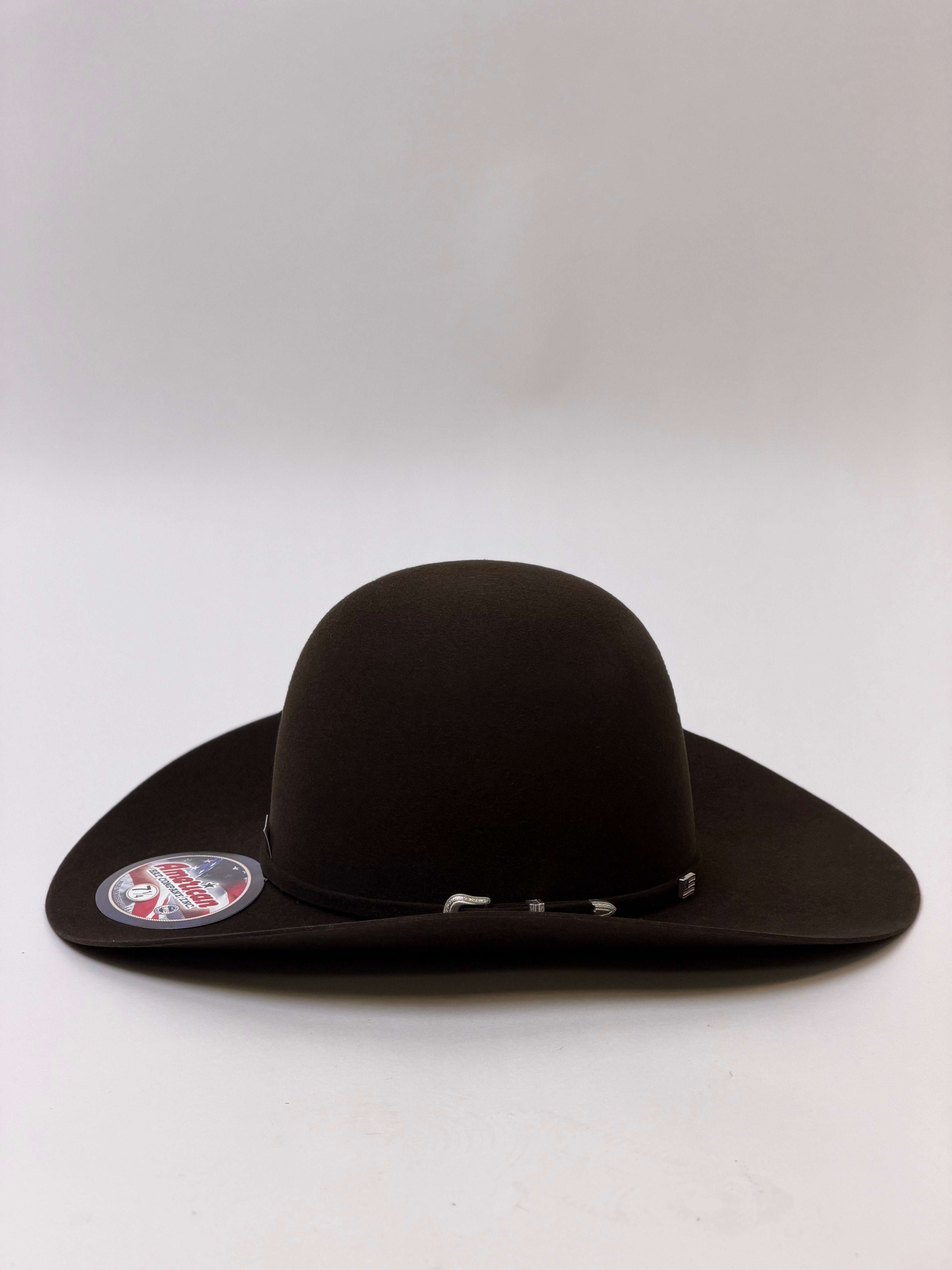 7X American Felt Hat Chocolate Open Crown Laherradurawwnc.com