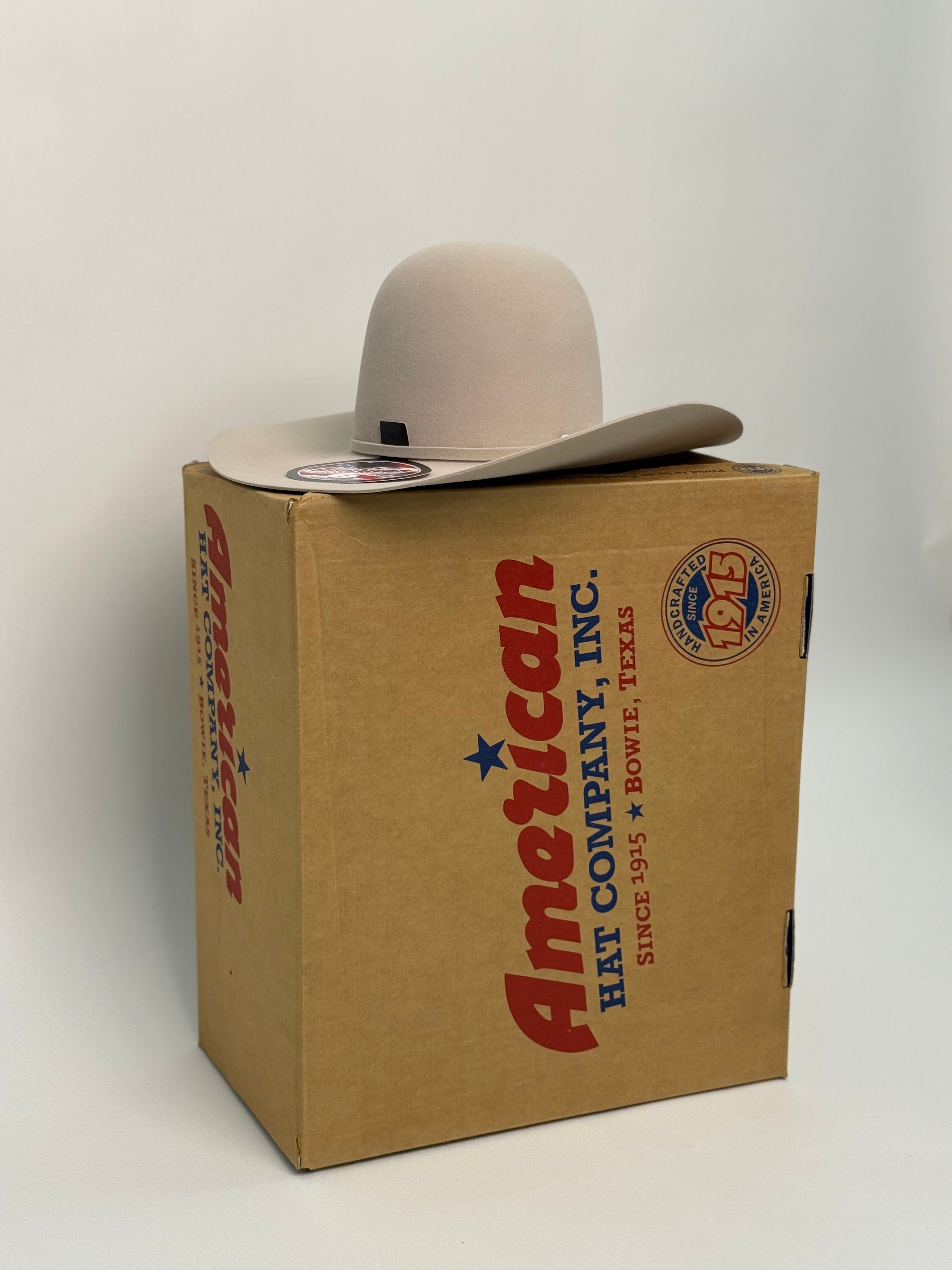 7X American Felt Silver Belly Open Crown