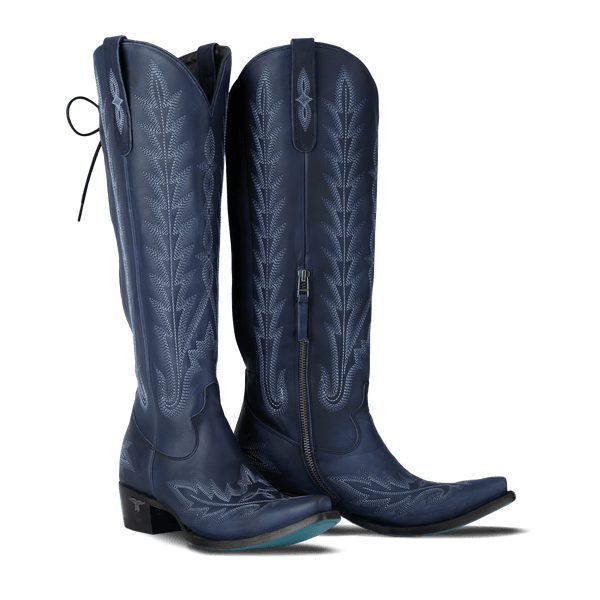 BOTAS DE MUJER HASTA LA RODILLA LANE LEXINGTON AZUL MARINO PUNTA AFILADA LB0562T