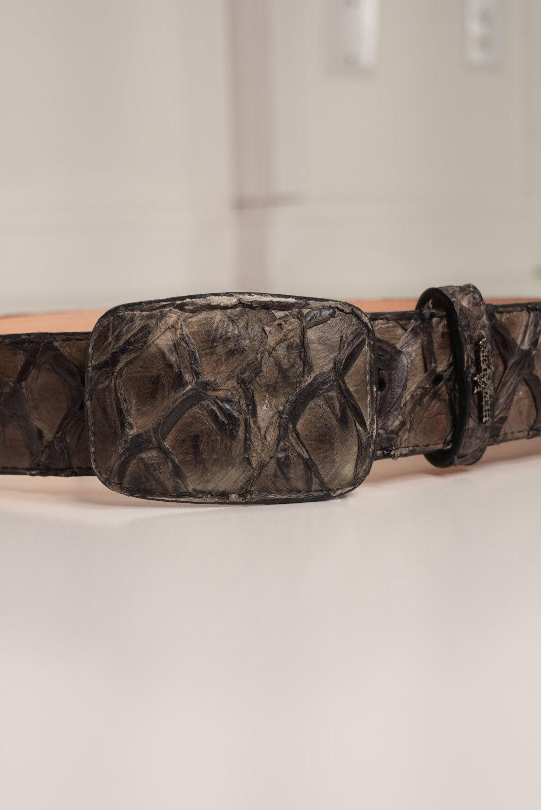 LA HERRADURA MEN’S EXOTIC-RANCHERA FISH MOREL SHINE BELT