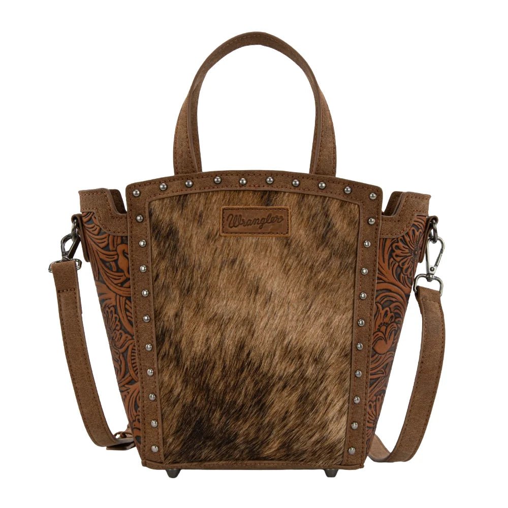 BOLSO TOTE/BANDOLERA DE PIEL DE VACA AUTÉNTICA WRANGLER WG252-8014BR