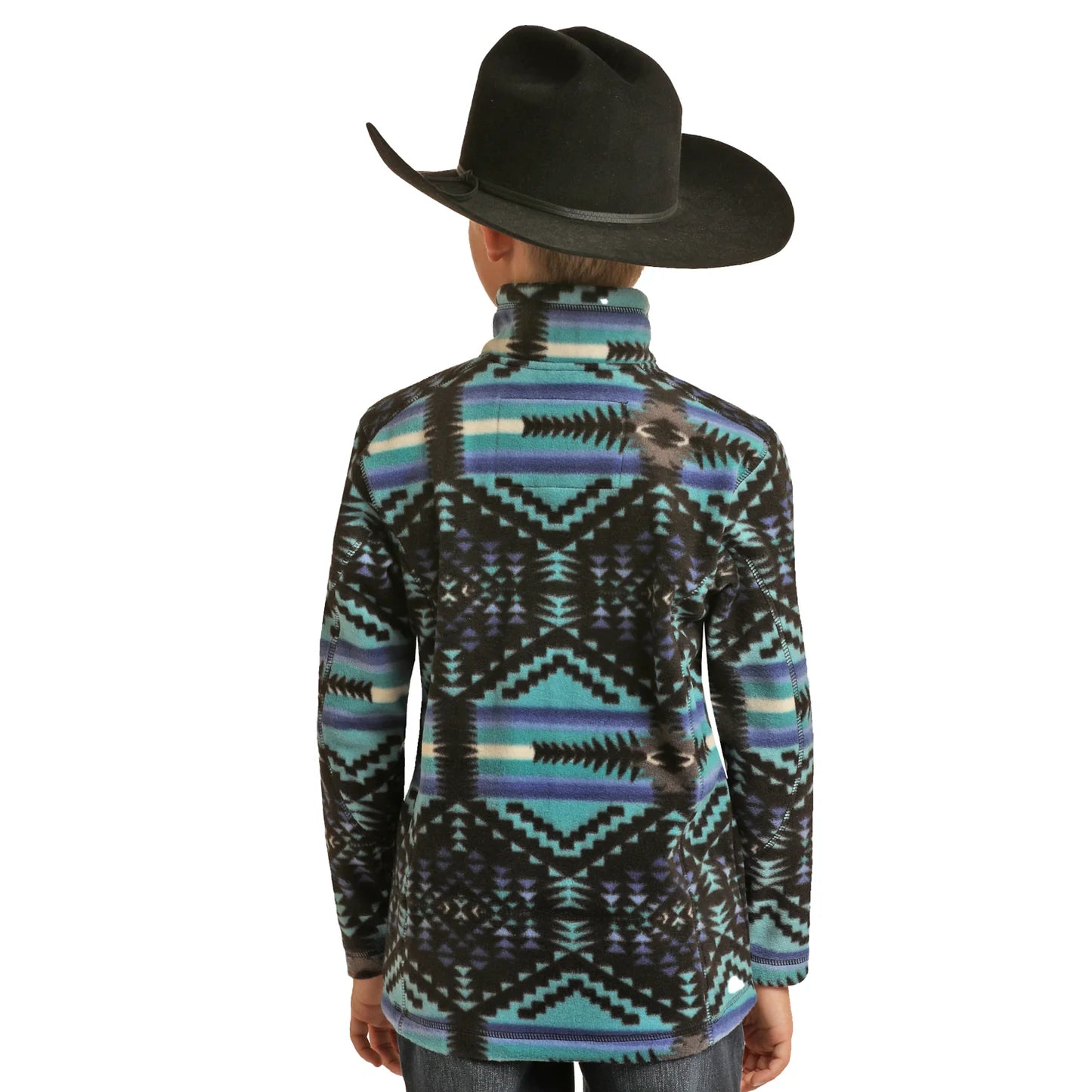 PANHANDLE AZTEC PRINTED FLEECE PULLOVER BLUE KIDS YOUTH PRKO91RZXV