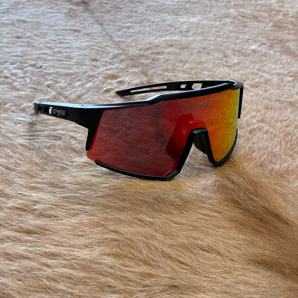 LOST CALF RAPTOR BLACK/RED SUNGLASSES
