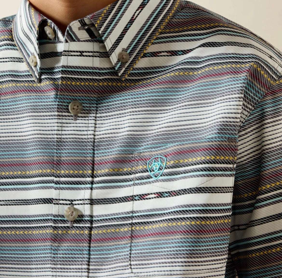 ARIAT KIDS SHIRT- BOYS EXCALIBUR SERAPE STRIPE 10071621 Laherradurawwnc.com