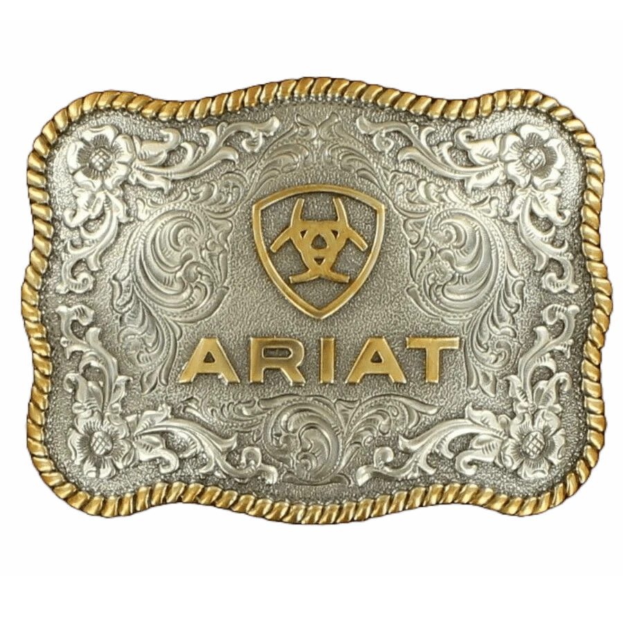 ARIAT LOGO BUCKLE SILVER AND GOLD DETAILS - A37007 Laherradurawwnc.com