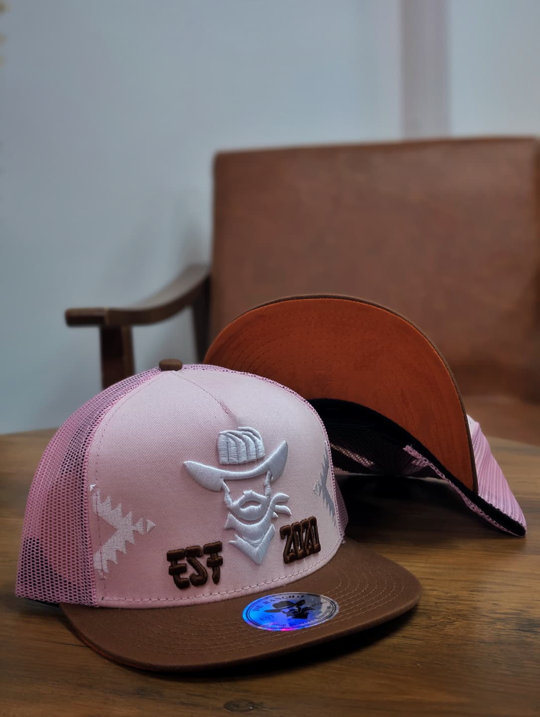 DE RANCHO HATS SNAPBACK VAQUERO PINK AND BROWN