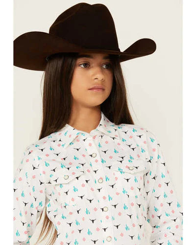 ARIAT KIDS SHIRT -GIRLS STEER GARDEN SNP LS 10048595