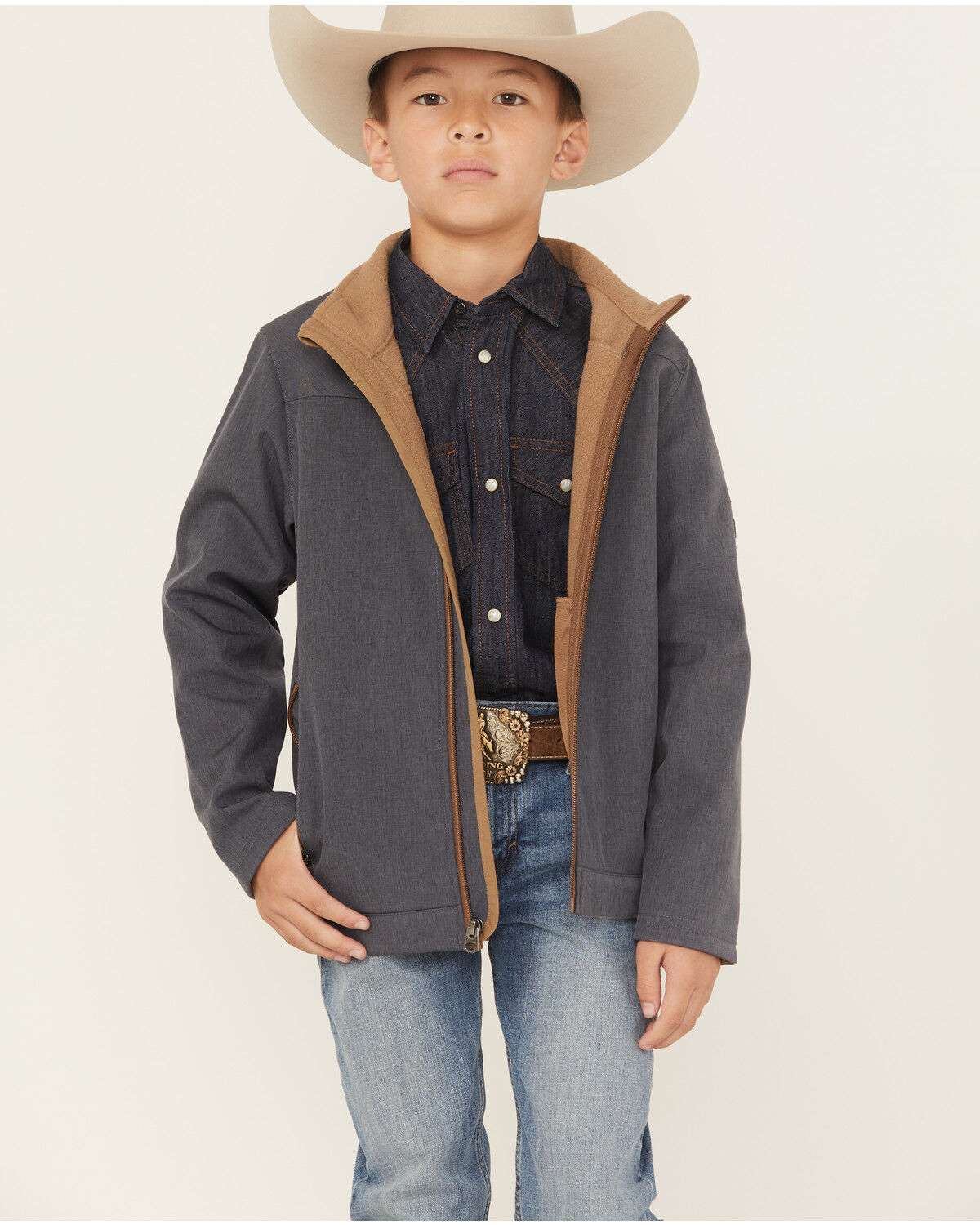 CINCH BOYS JACKET MWJ5070007 GREY Laherradurawwnc.com