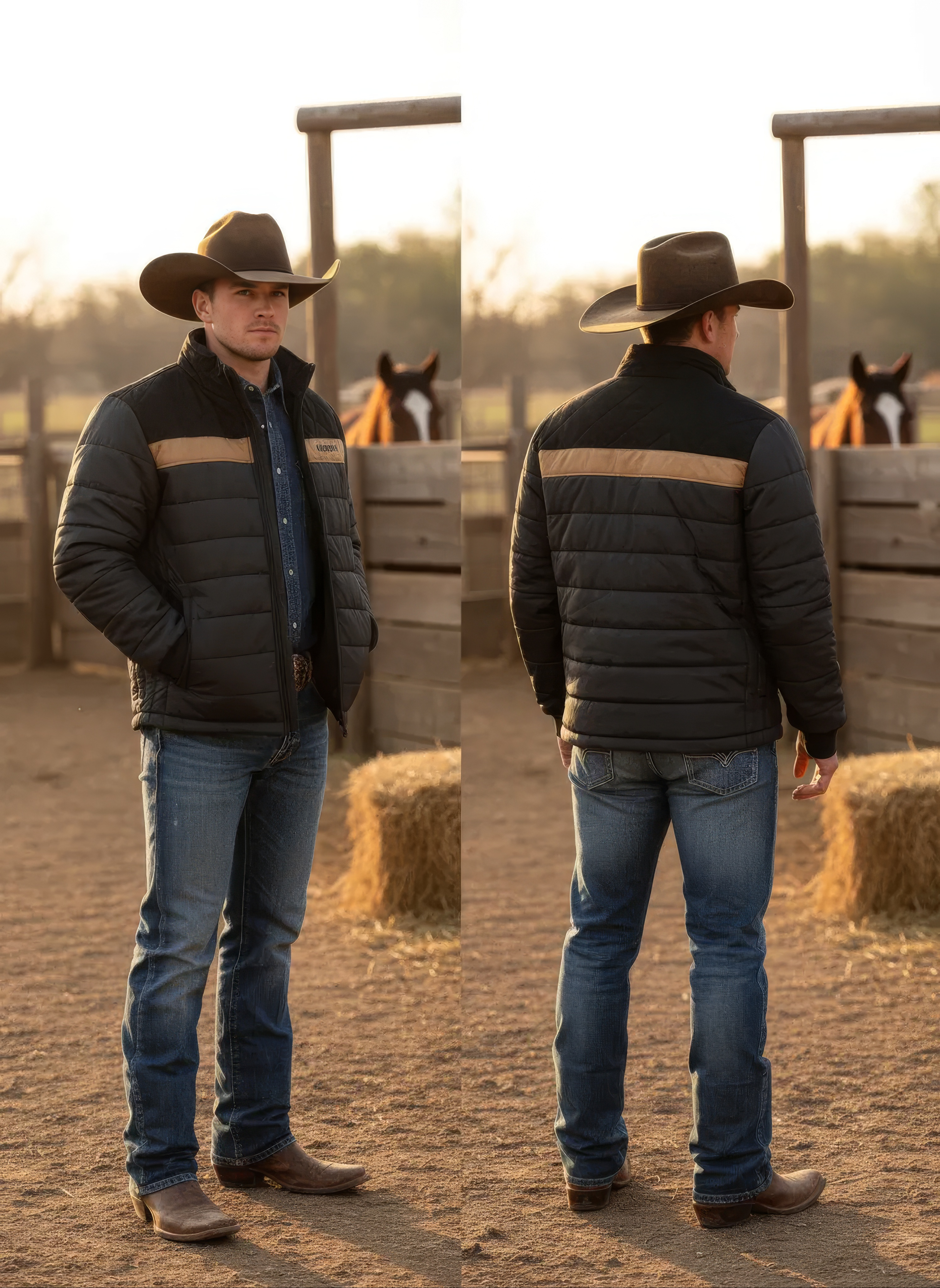 HOOEY MENS BANFF BLACK PUFFER FULL ZIP JACKET HJ147BK