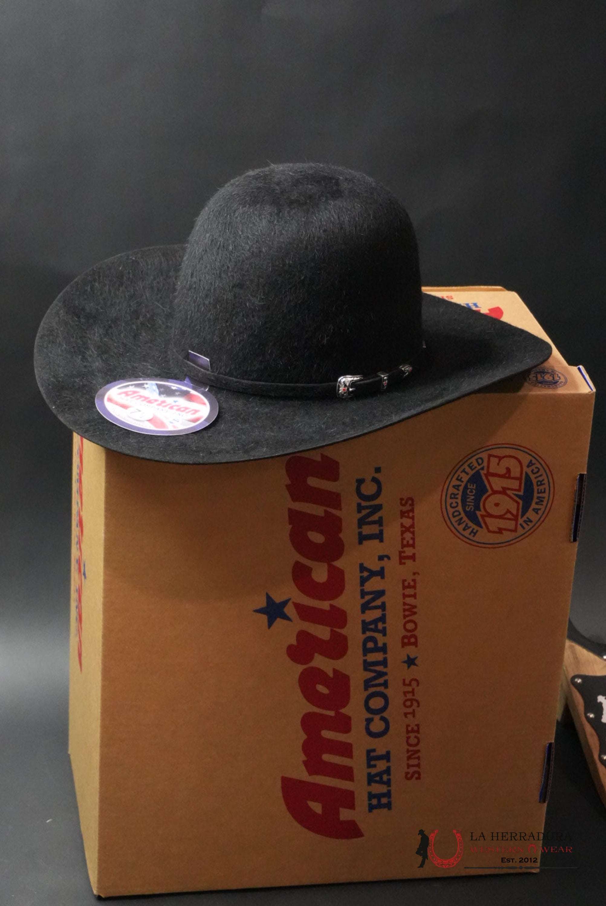 20X American Felt Hat Grizzly Black TEJANA