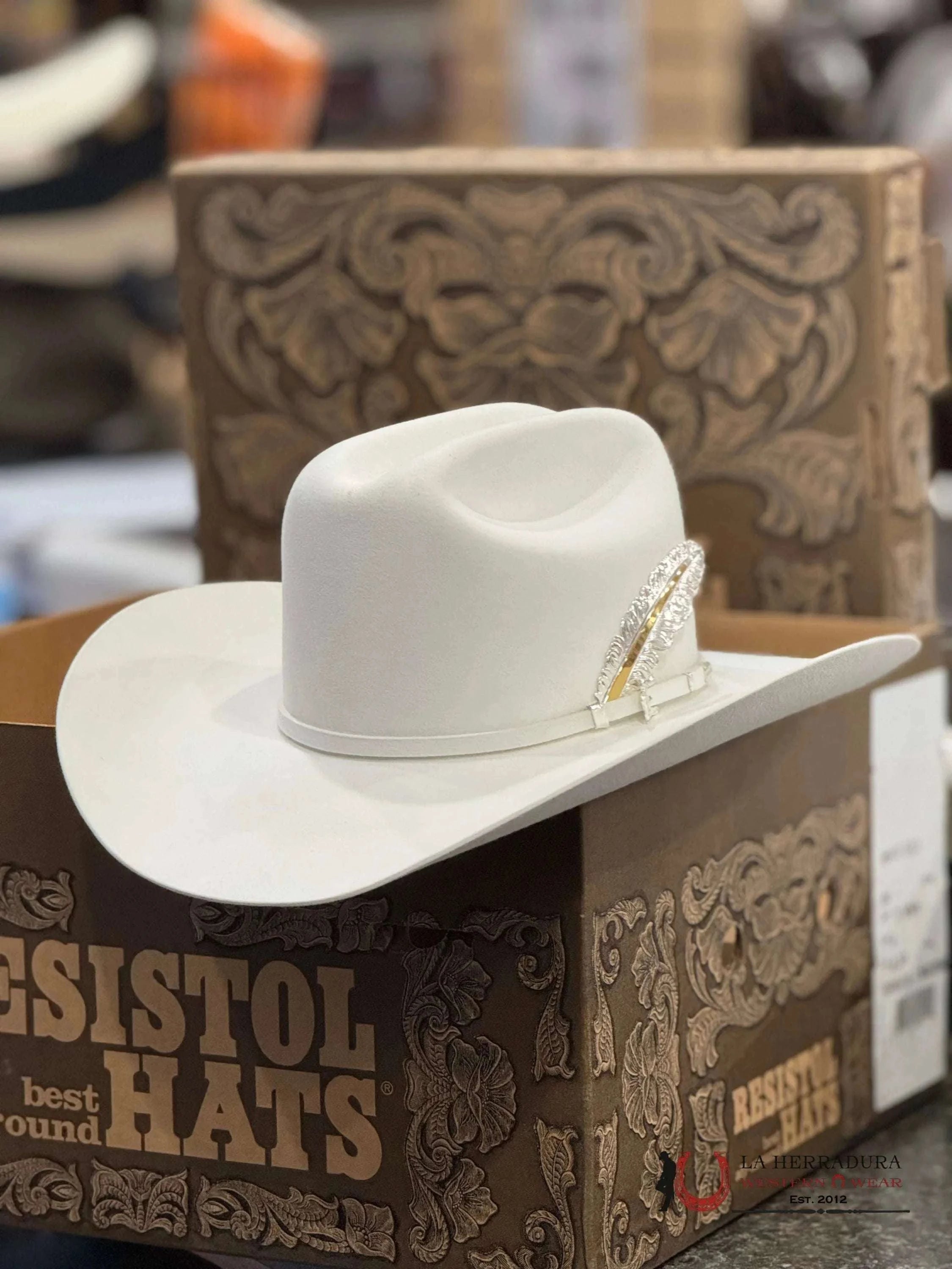 20X Resistol White Gold Cowboy Hat Tejana