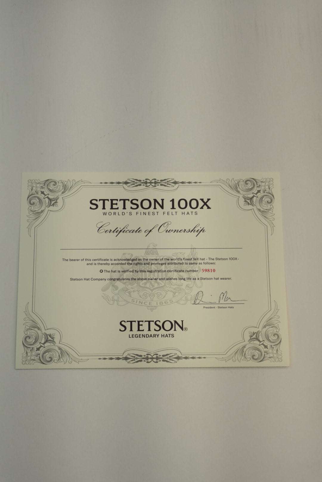 STETSON EL PRESIDENTE 100X BLACK/NEGRO COPA ALTA Laherradurawwnc.com