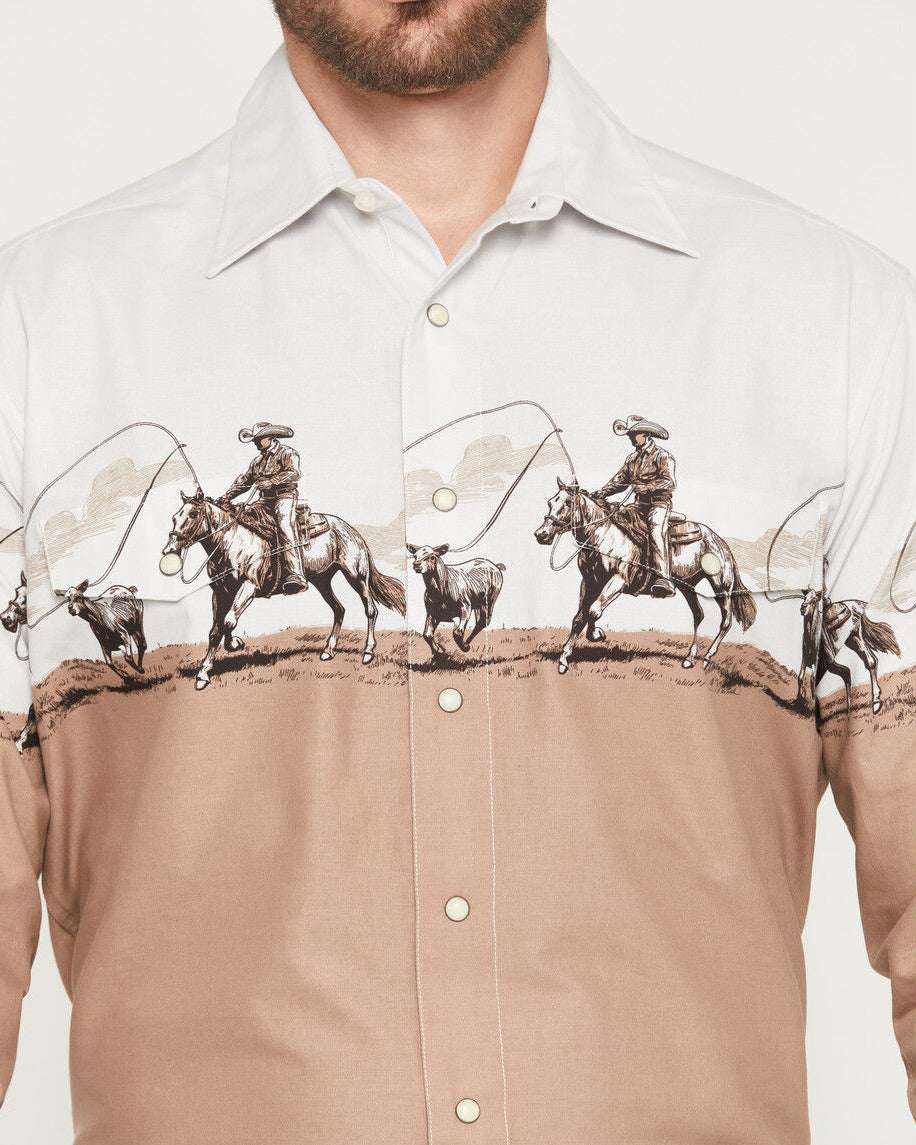 PANHANDLE MEN BROWN LONG SLEEVE SHIRT SMN2S07678 Laherradurawwnc.com