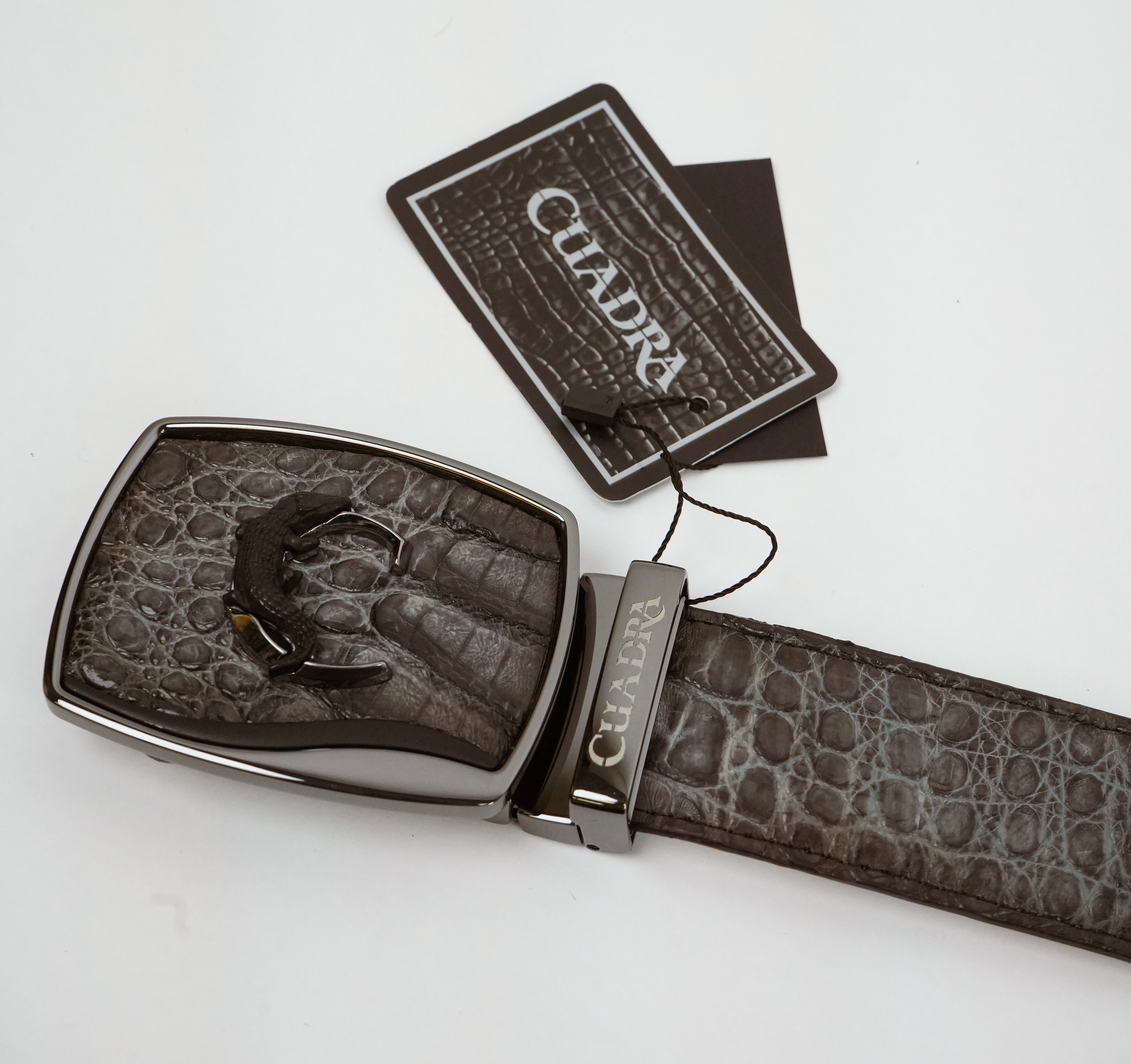 CUADRA GREY CAIMAN BELT FUSCUS STRAUSS GRIS -BC481