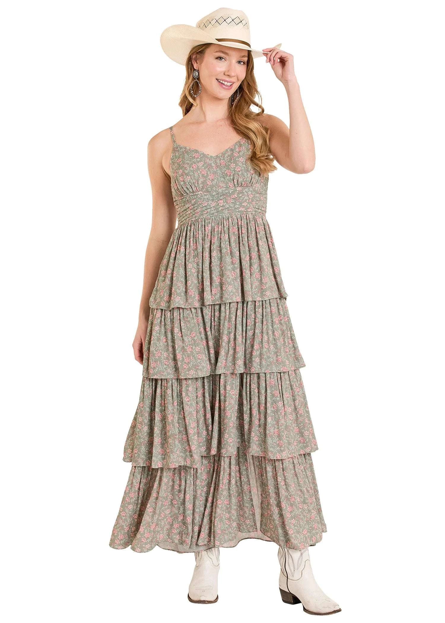 ROCK&ROLL JADE TIERED MAXI DRESS -BWD0R08081 Laherradurawwnc.com