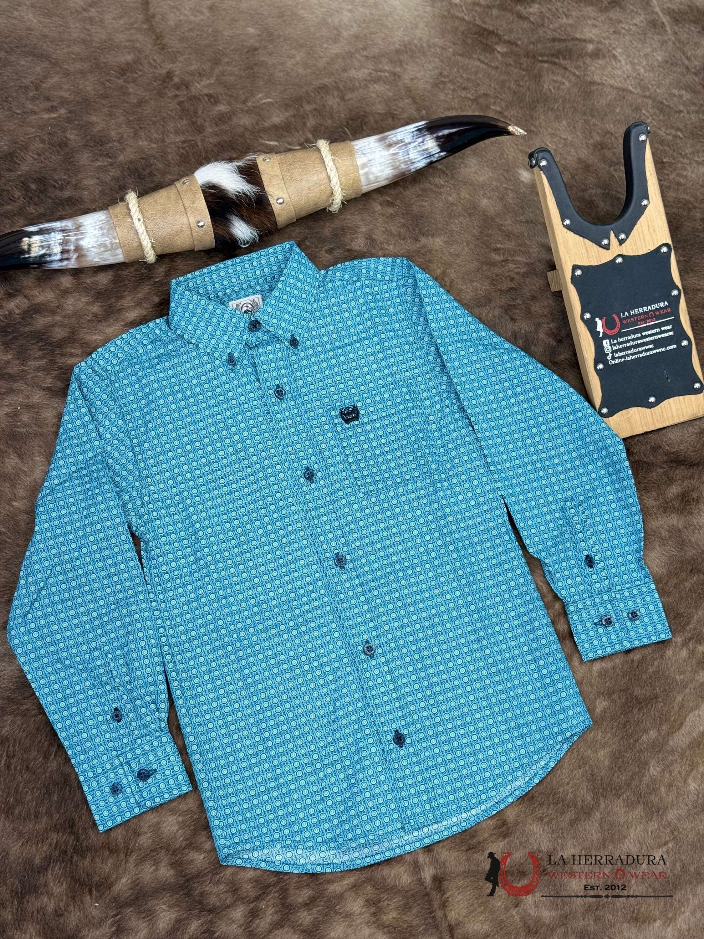 CINCH BOYS GEOMETRIC TURQUOISE STYLE MTW7060375 Laherradurawwnc.com