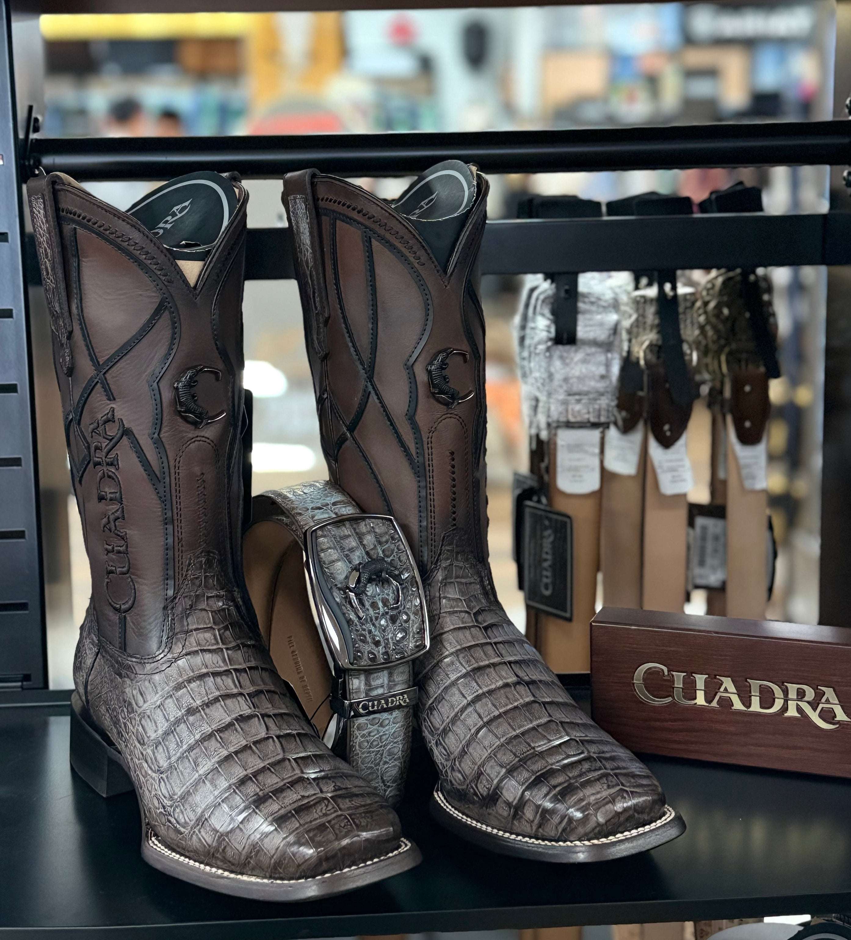 CUADRA BOOTS FUSCUS LOMO BELLY STRAUSS GRIS SQUARE TOE CC353 Laherradurawwnc.com