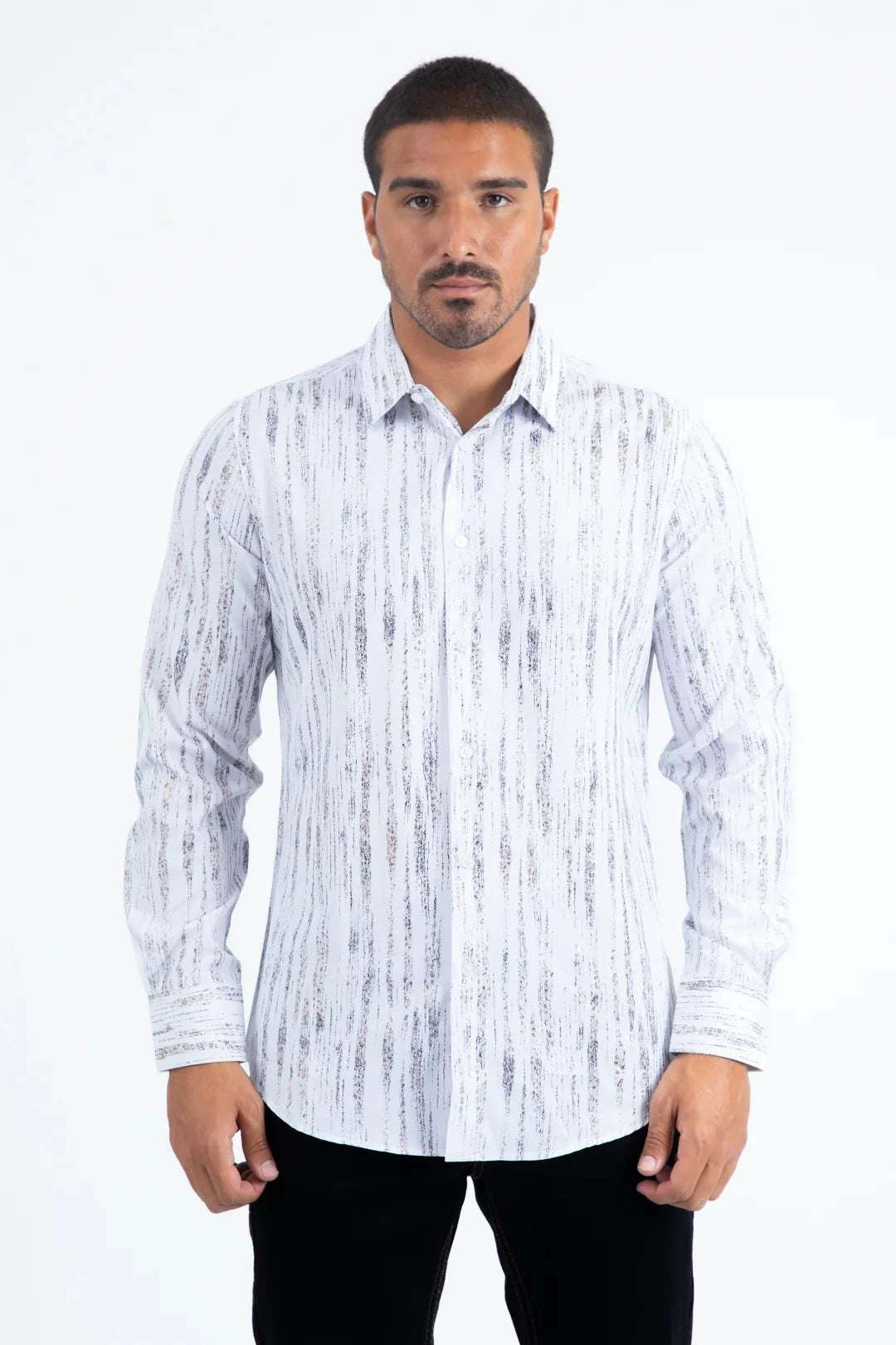 PLATINI MENS MODERN FIT STRETCH FOIL FASHION SHIRT FPL11489 Laherradurawwnc.com