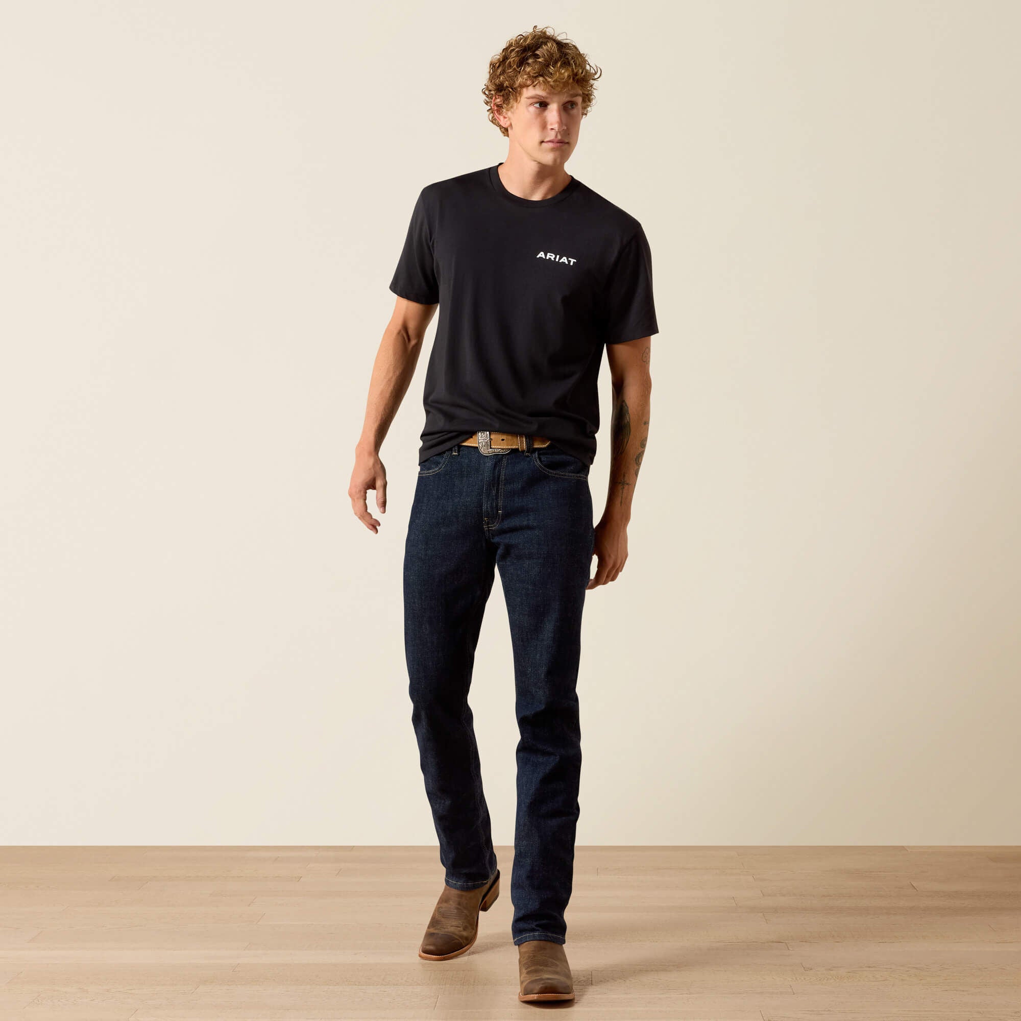 ARIAT MEN T-SHIRT STIPPLE STEER SS BLACK - 10058431