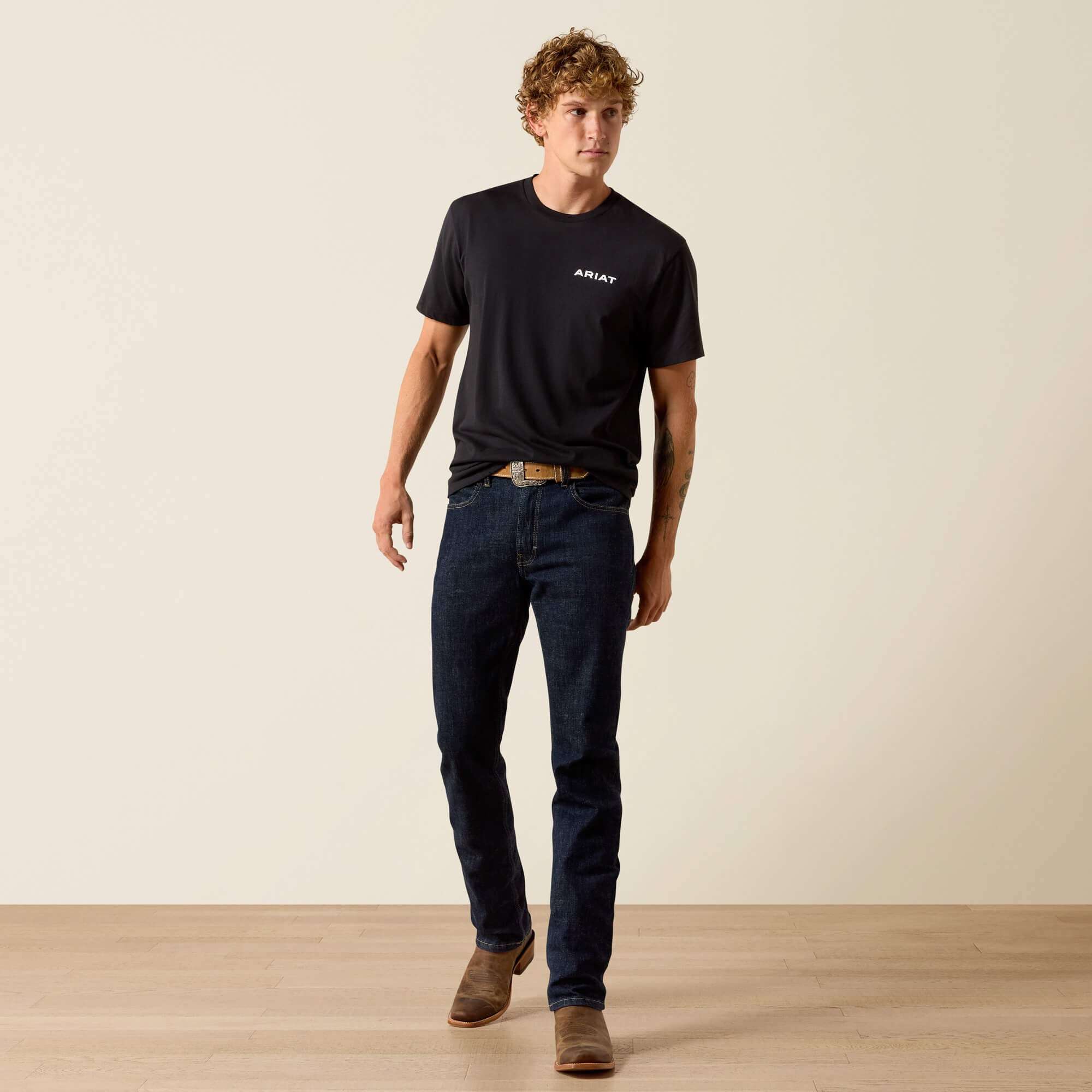 ARIAT MEN T-SHIRT STIPPLE STEER SS BLACK - 10058431 Laherradurawwnc.com