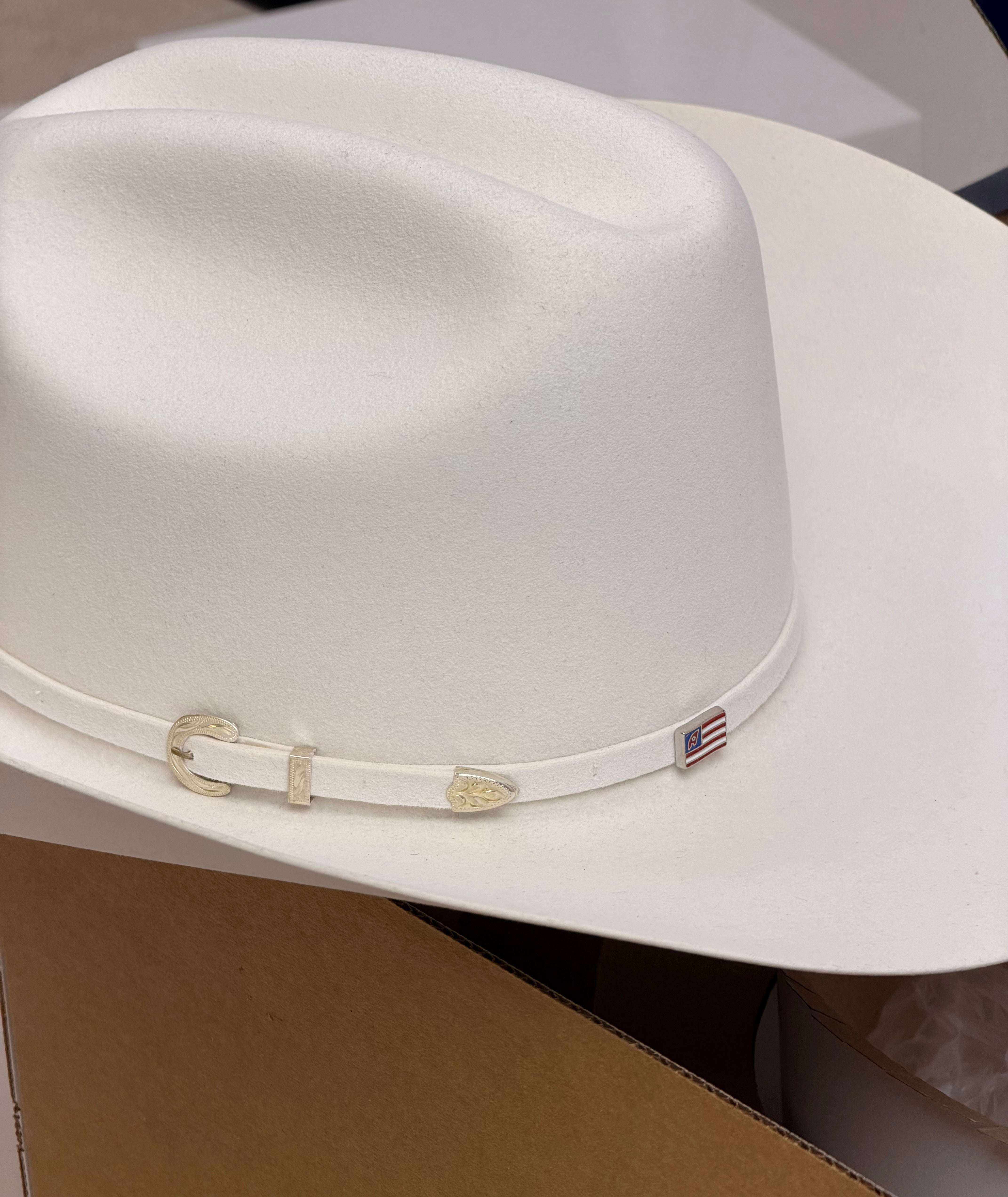 40X American Felt Hat White Laherradurawwnc.com
