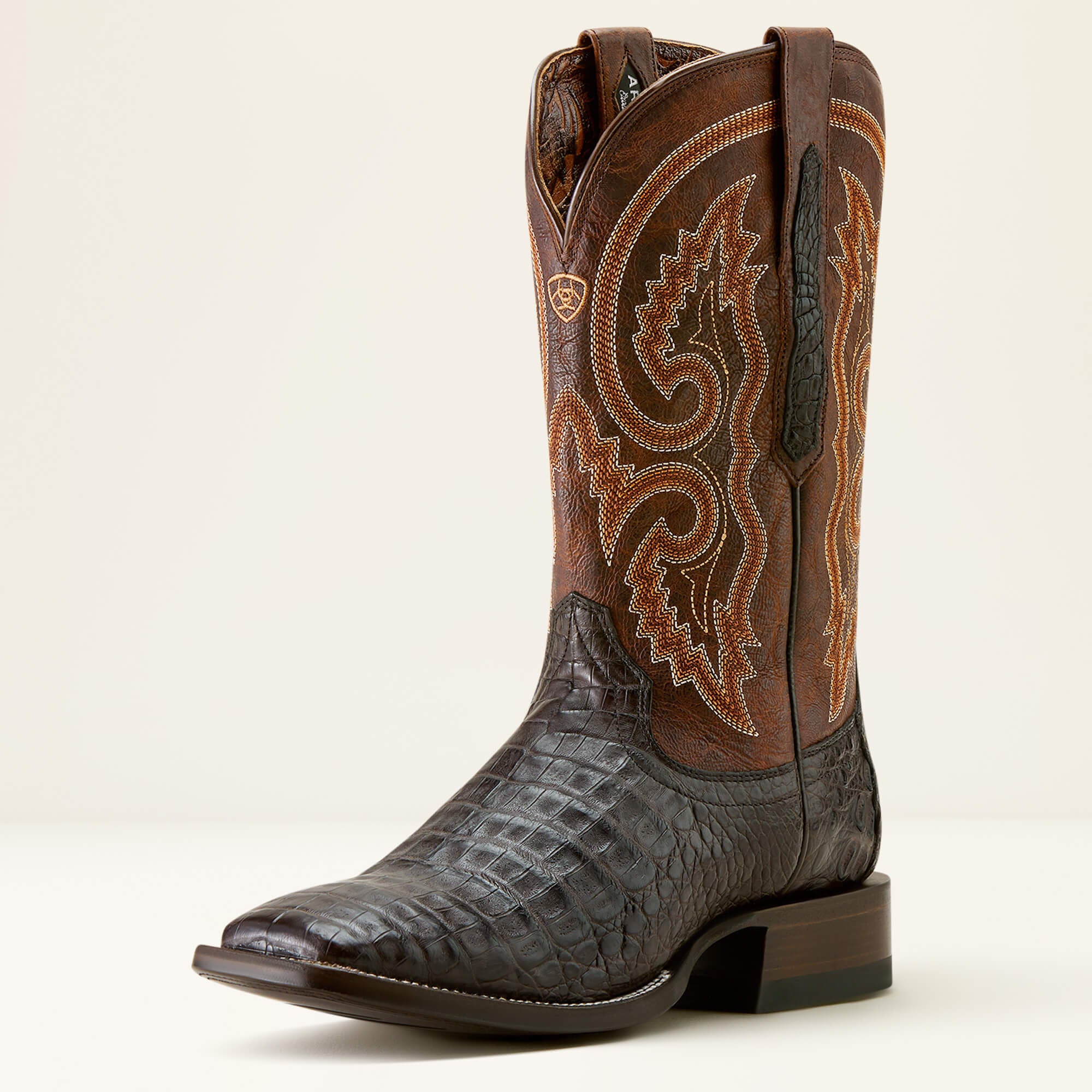 ARIAT MEN BOOTS CLASSIC CALLEN CHOCOLATE CAIMAN BELLY CHESTNUT BROWN SQ.TOE 10063771 Laherradurawwnc.com