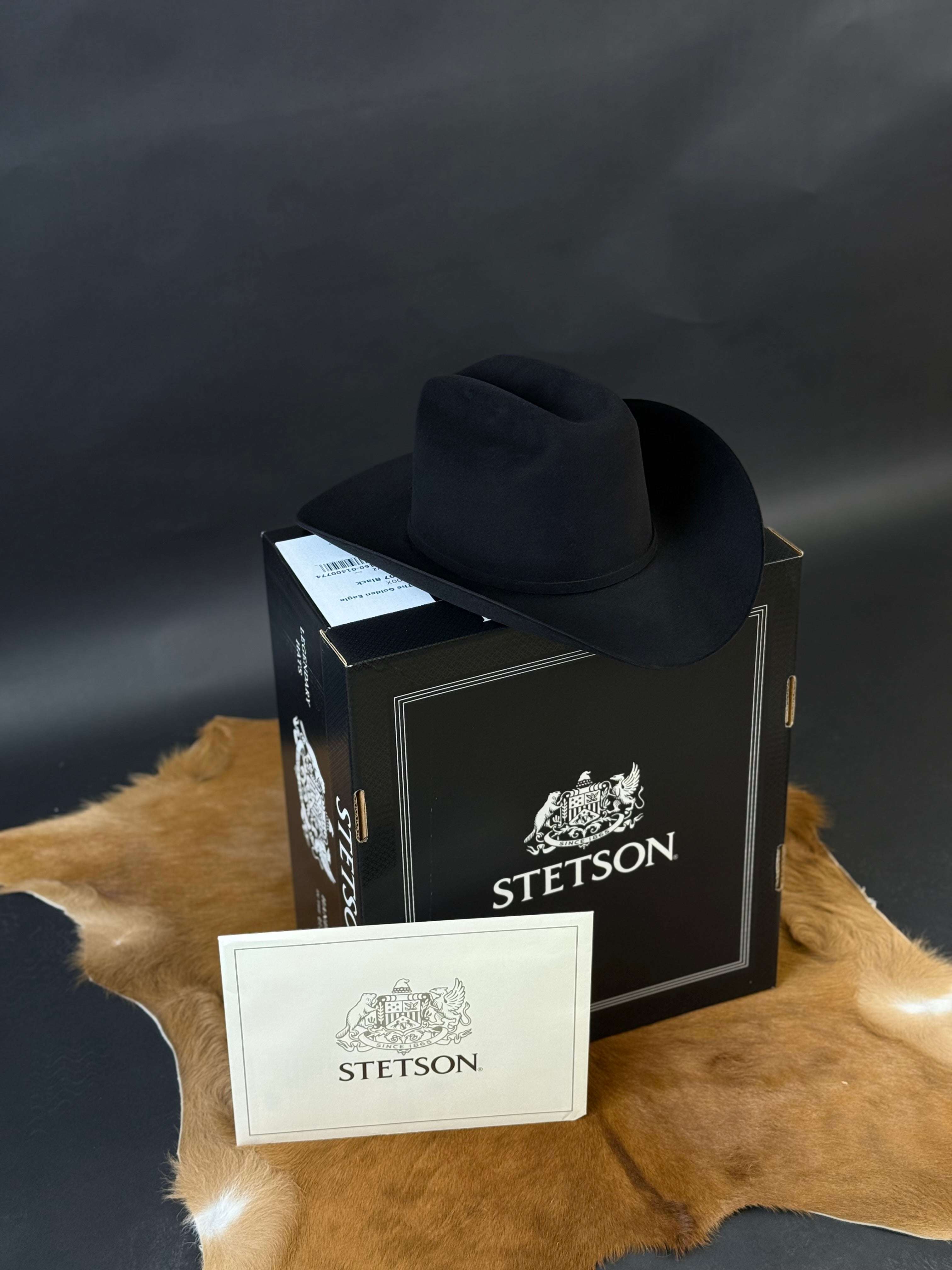 STETSON 100X THE GOLDEN EAGLE BLACK COPA ALTA 160 ANNIVERSARY FELT HAT Laherradurawwnc.com