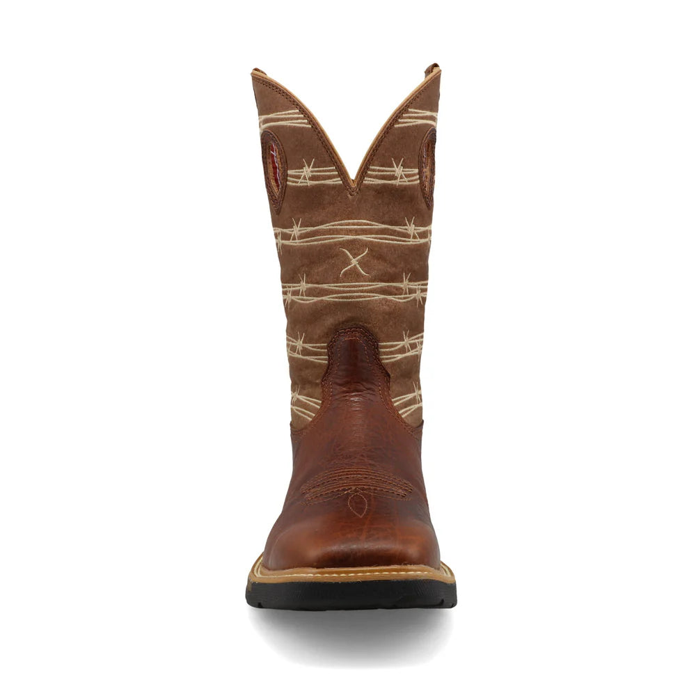 BOTAS DE TRABAJO PARA HOMBRE TWISTED X RÚSTICO MARRÓN Y TAN LEÓN MXB0010