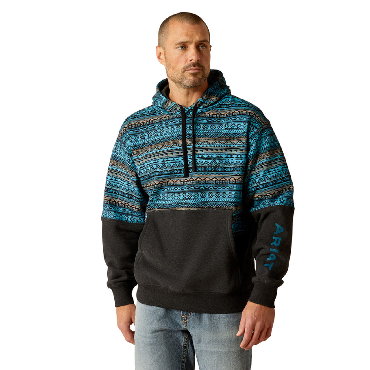 ARIAT HOODIE COLOR BLACK HOOD TURQUOISE 10052450